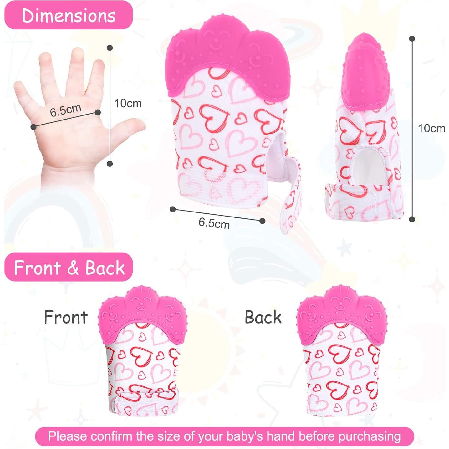 2 Mitones de Silicona para Dentición Vicloon - Rosa