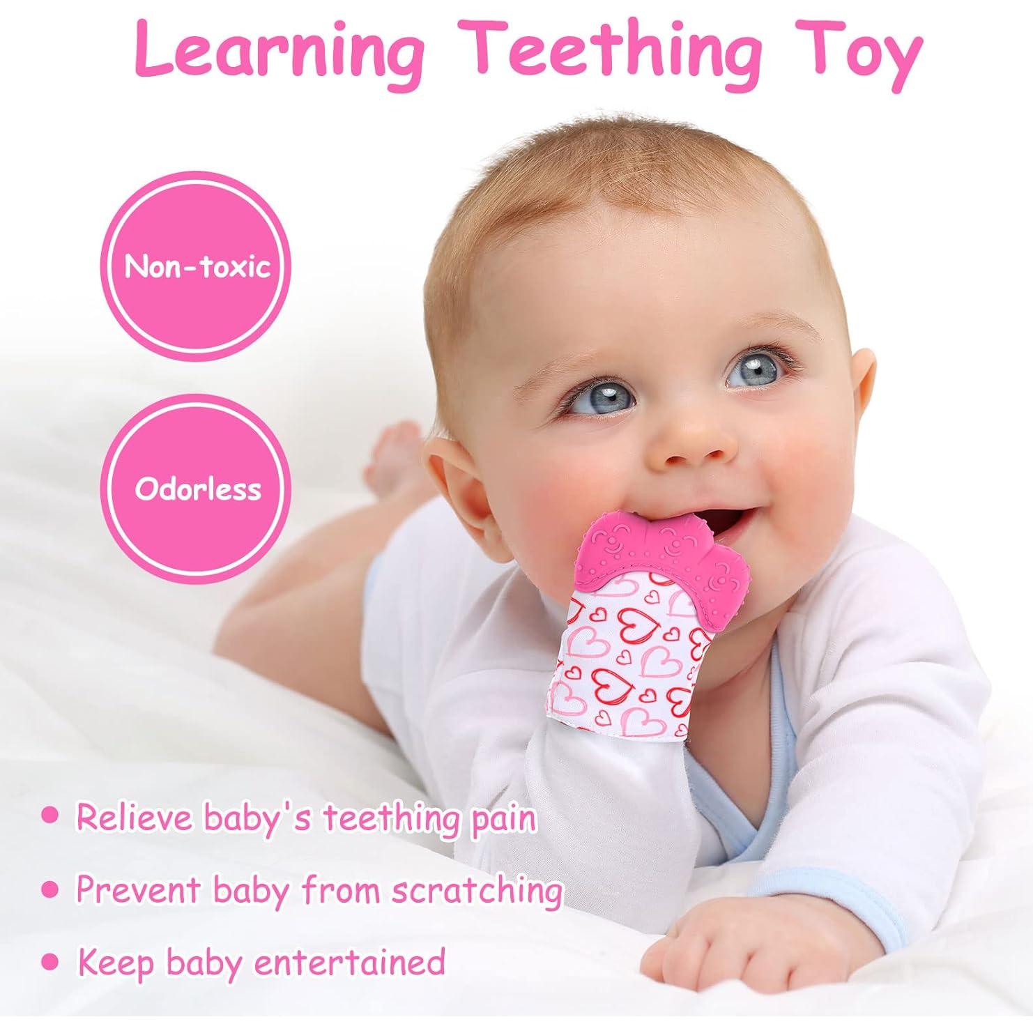 2 Mitones de Silicona para Dentición Vicloon - Rosa