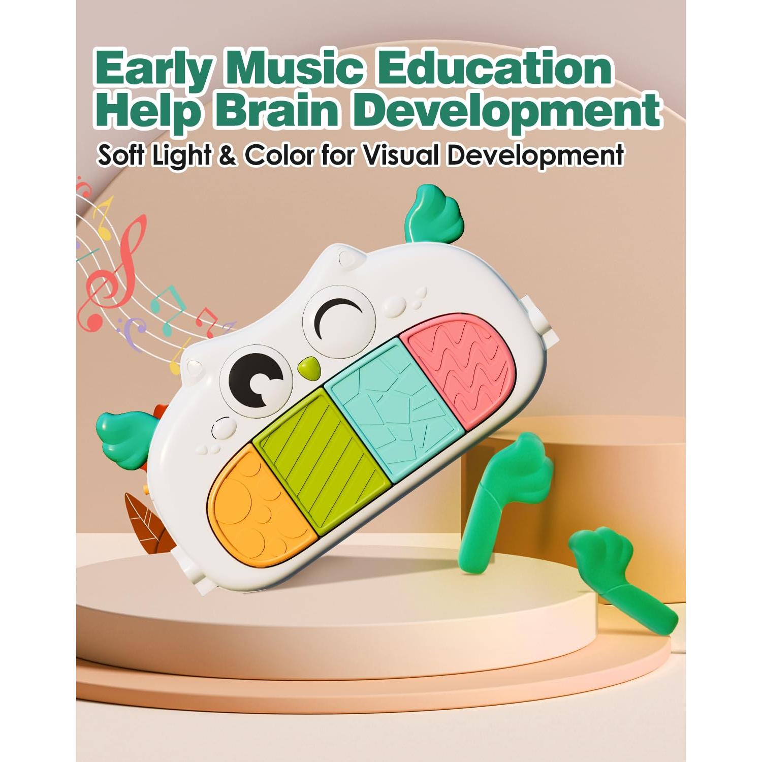 Alfombra de Juego para Bebés Dearlomum con Piano Amarillo