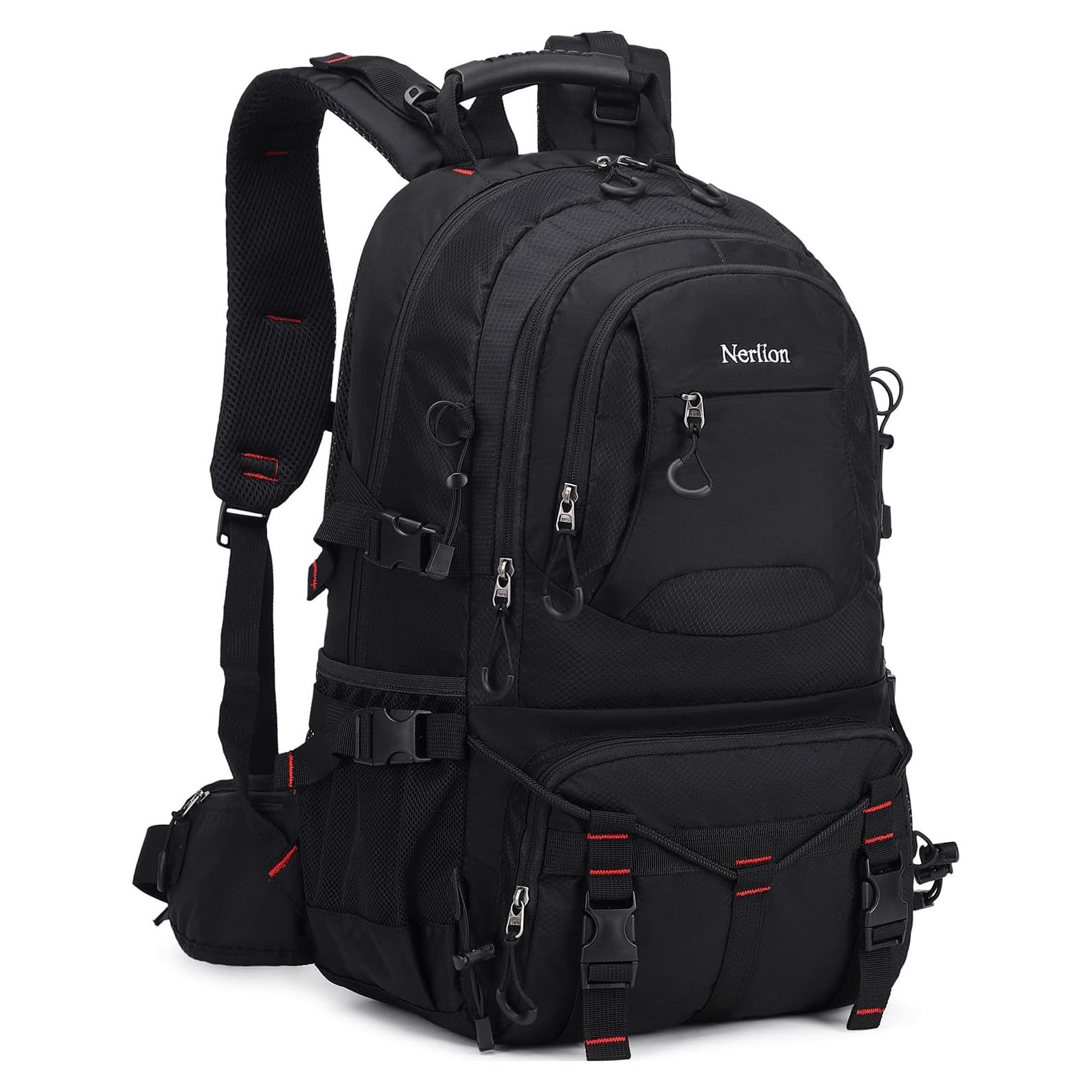 Mochila de Senderismo Nerlion 40L Impermeable Unisex Negra