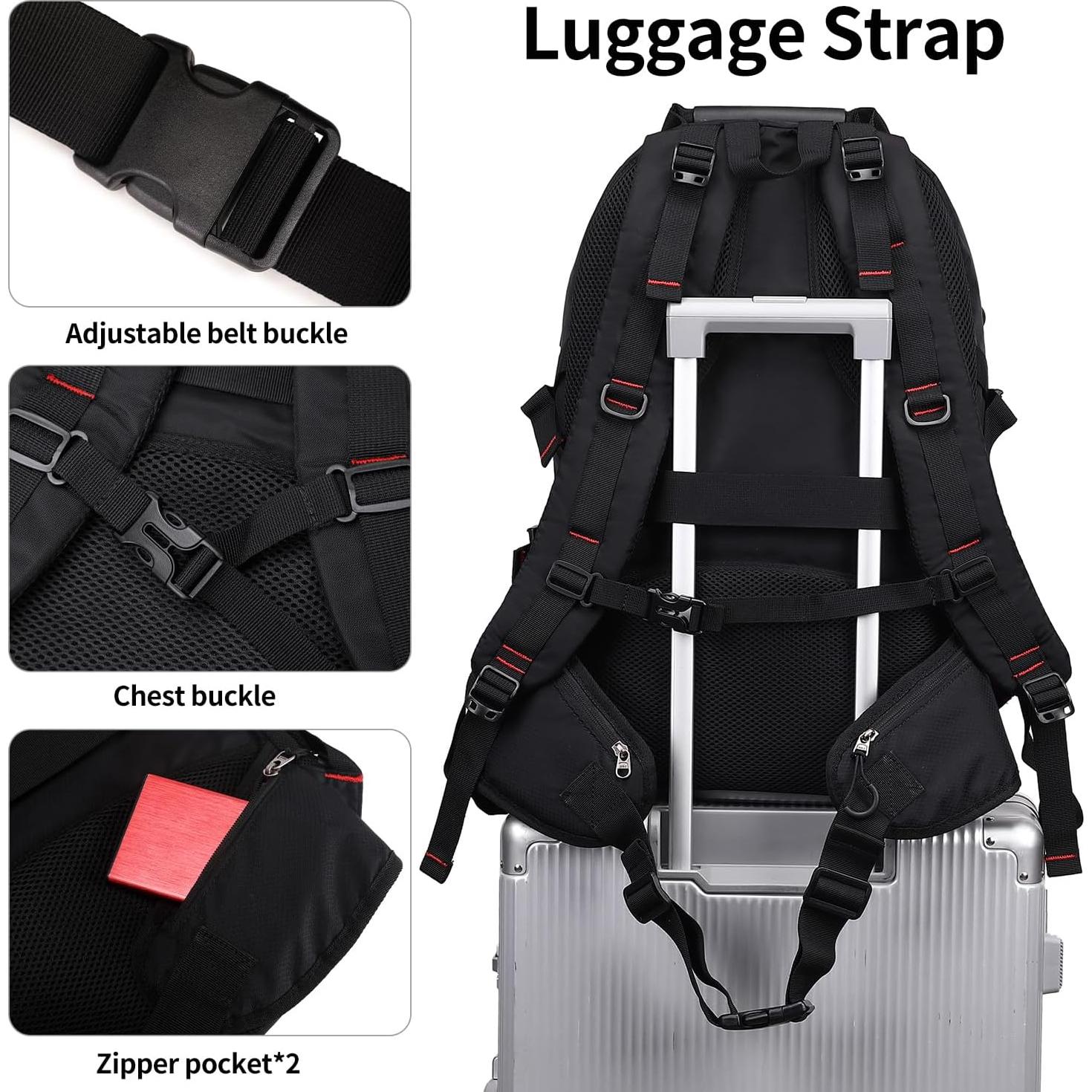 Mochila de Senderismo Nerlion 40L Impermeable Unisex Negra