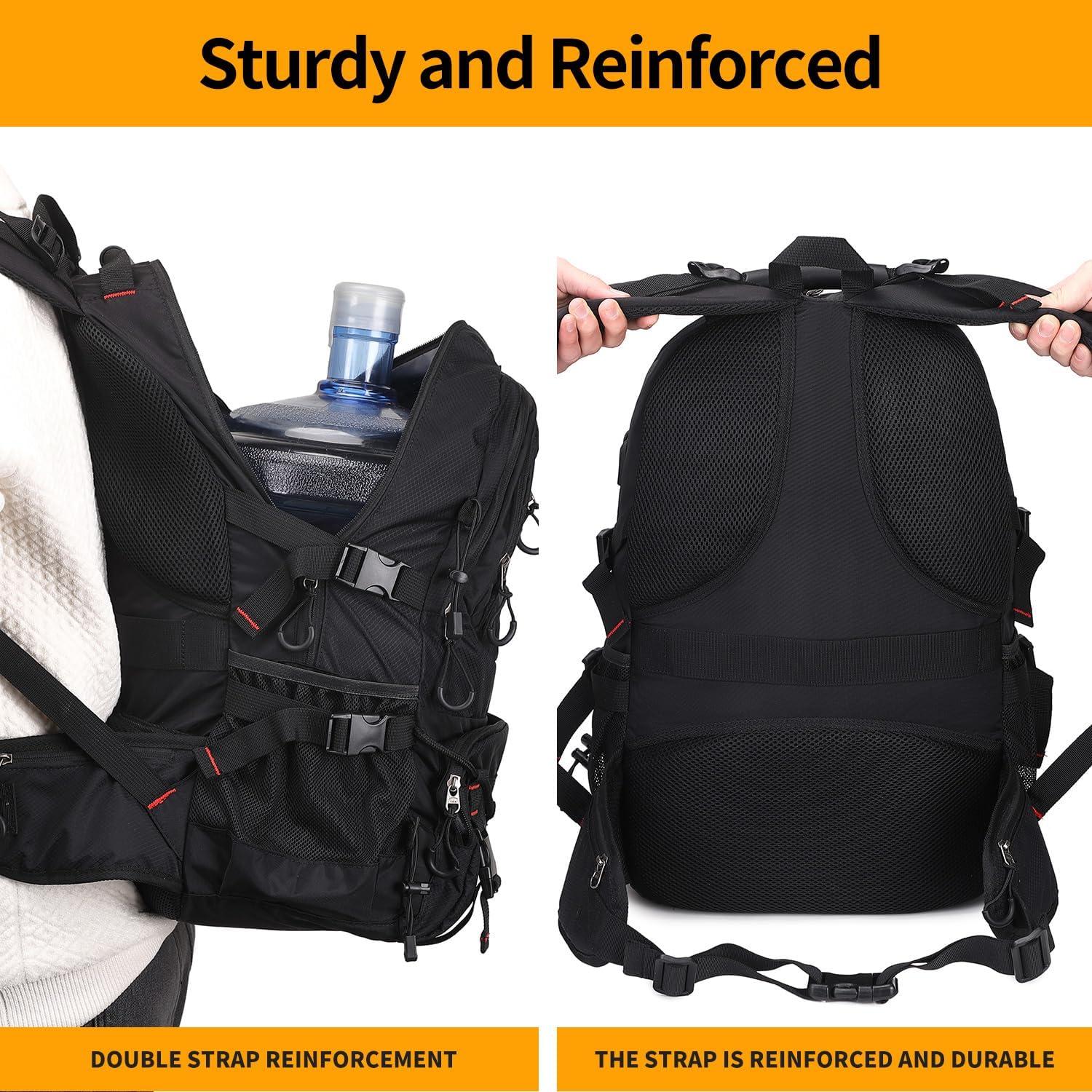 Mochila de Senderismo Nerlion 40L Impermeable Unisex Negra