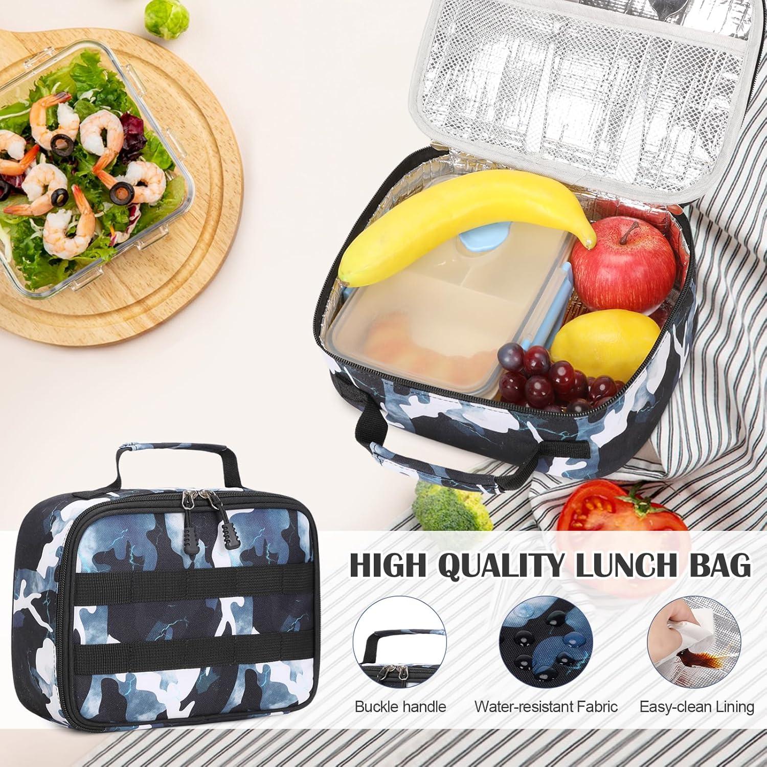 Mochila Camo Táctica Niños 30x45cm con Almuerzo y Estuche