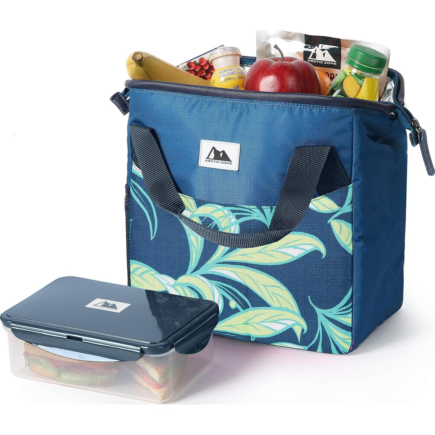 Bolsa de Almuerzo Arctic Zone Gris Hoja con 6 Compartimentos