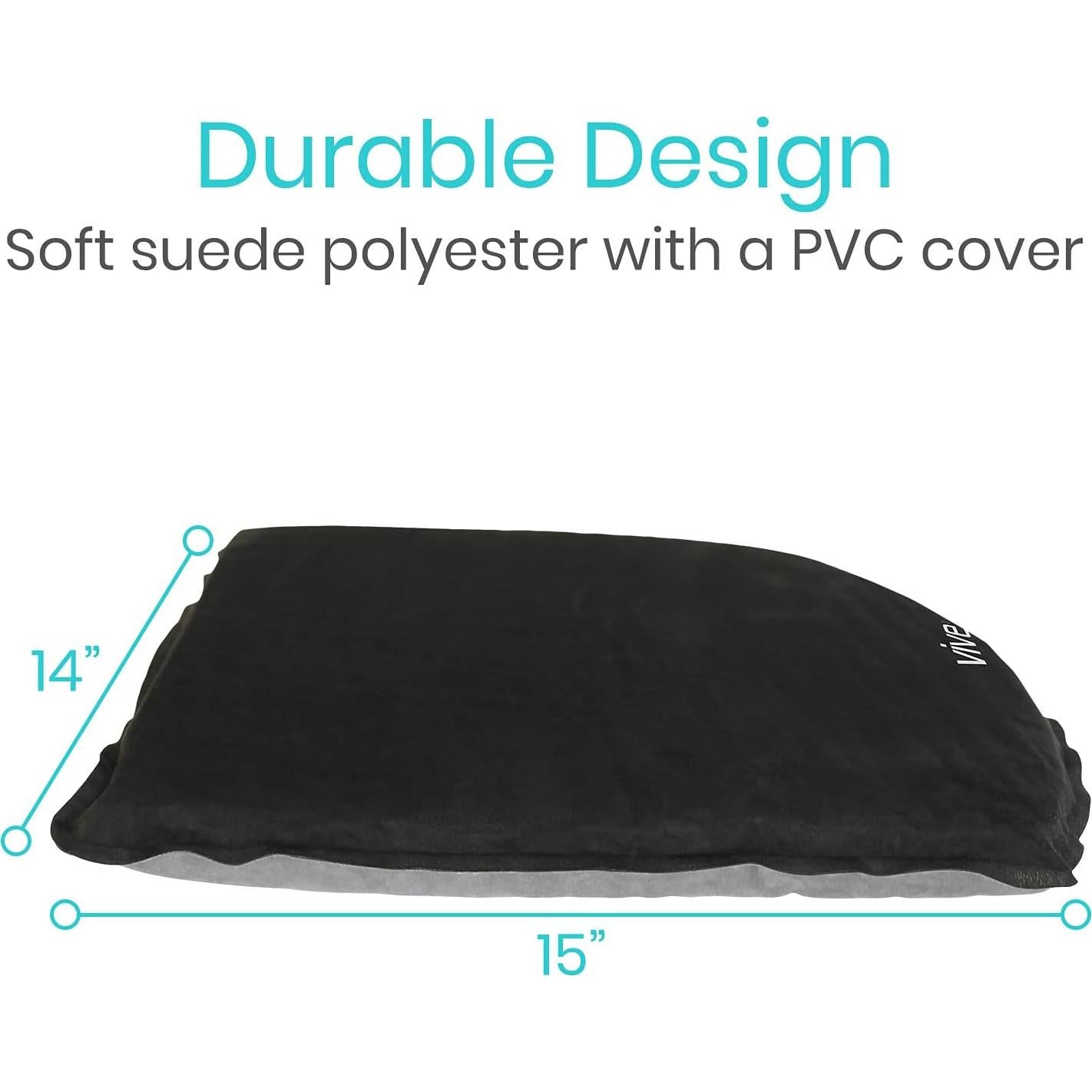 Cojín Inflable Auto-inflable Vive 38x35.5cm Negro