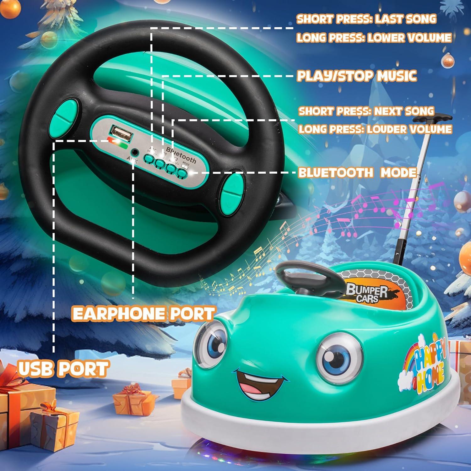 Coche de choque eléctrico 12V Wangwangwang verde para niños