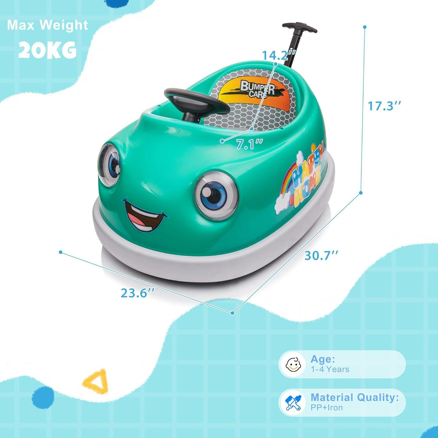 Coche de choque eléctrico 12V Wangwangwang verde para niños