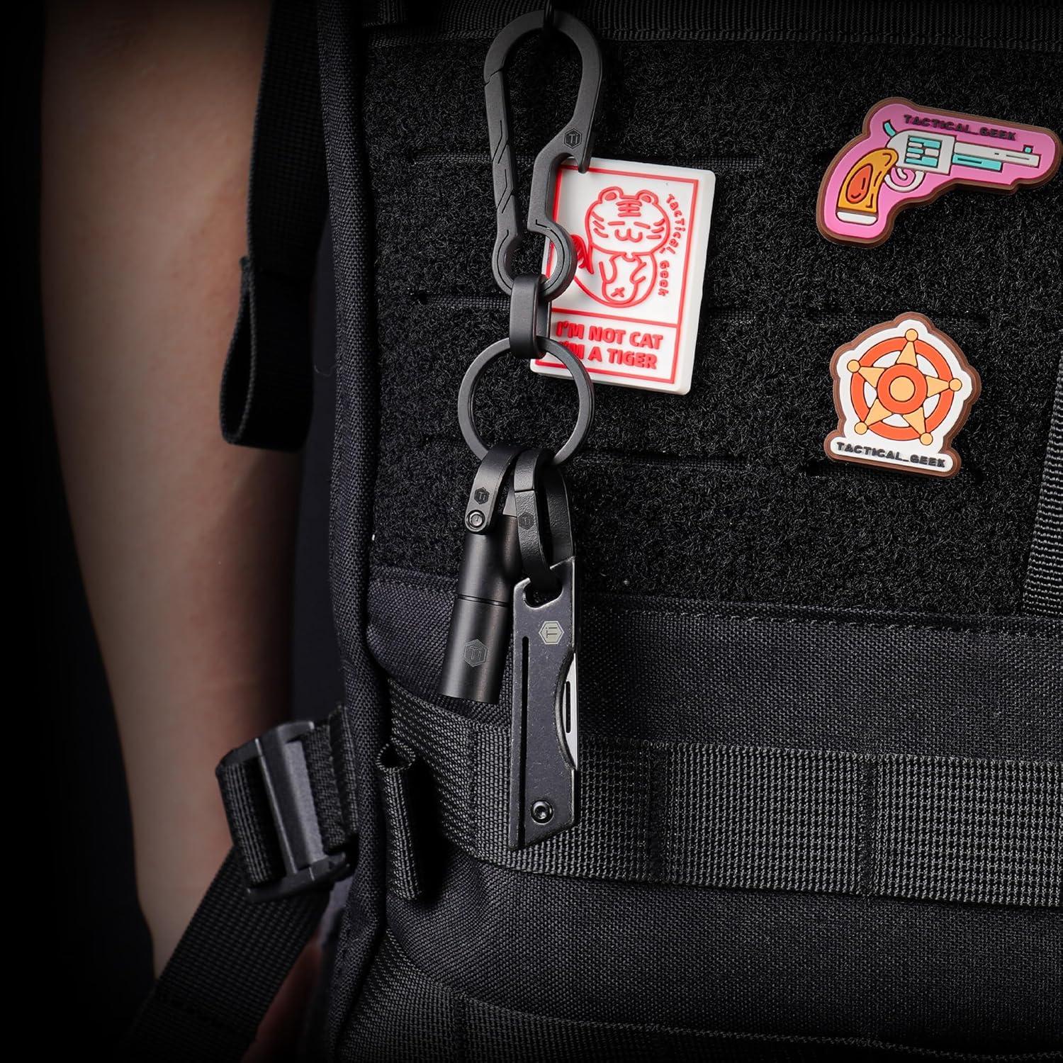 Cuchillo de bolsillo KeyUnity KK06BK de titanio - Hoja D2 5.58 cm