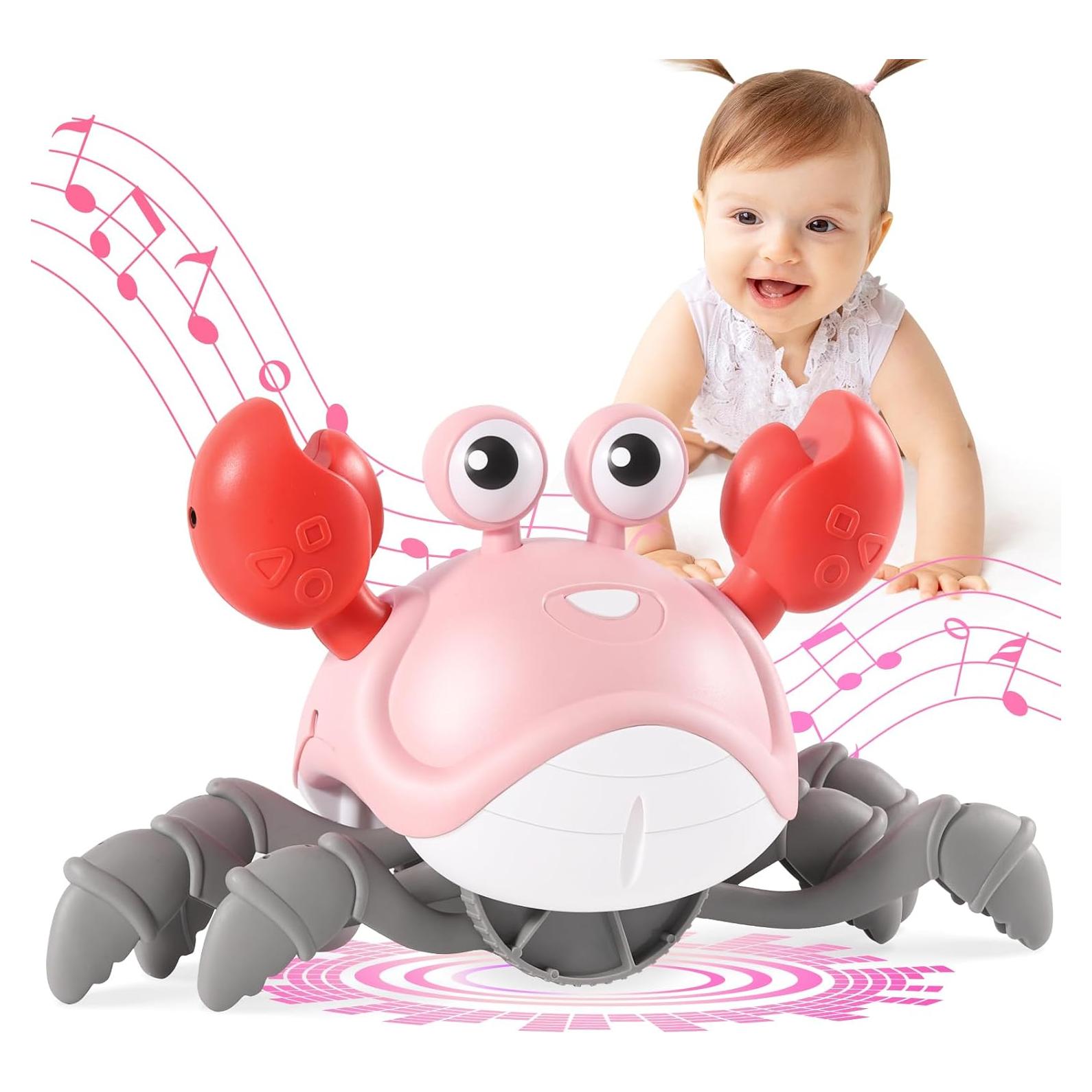 Cangrejo Gateador Rosa Gigilli con Música y Control de Velocidad