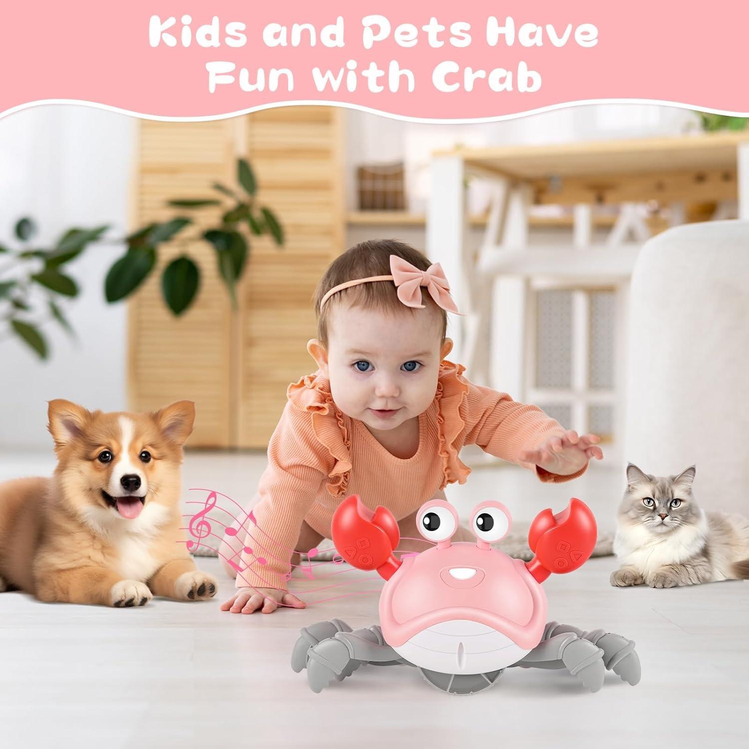 Cangrejo Gateador Rosa Gigilli con Música y Control de Velocidad