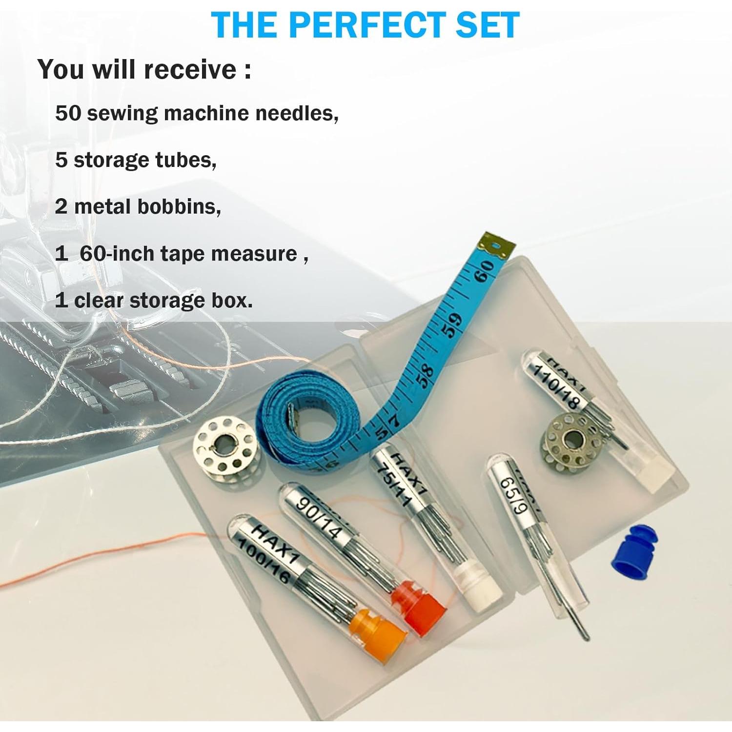 50 Agujas de Máquina de Coser AXOTEY HAX1 Universales