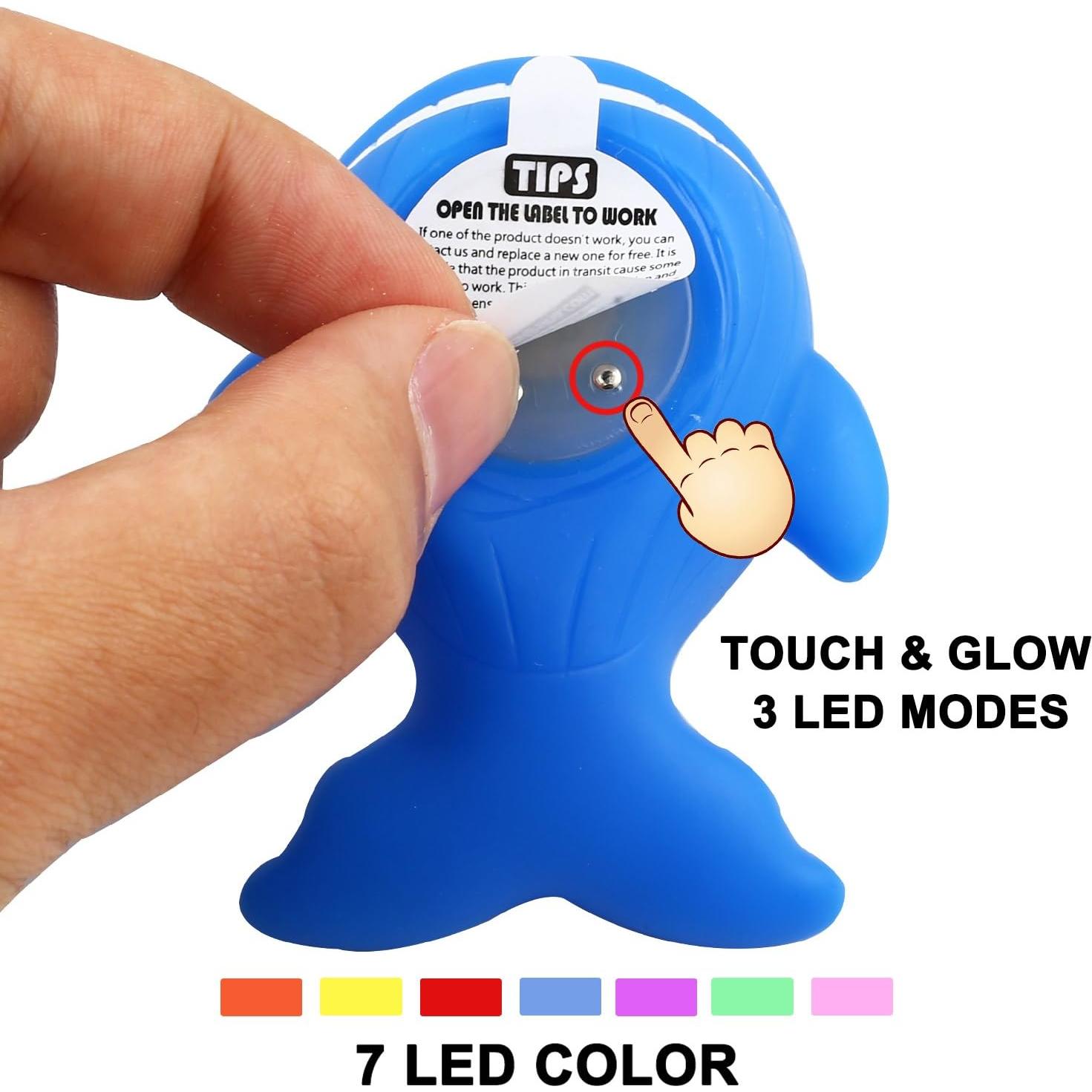 Juguetes de Baño Flotantes JASNKKONT 8 Pcs Animales Luz