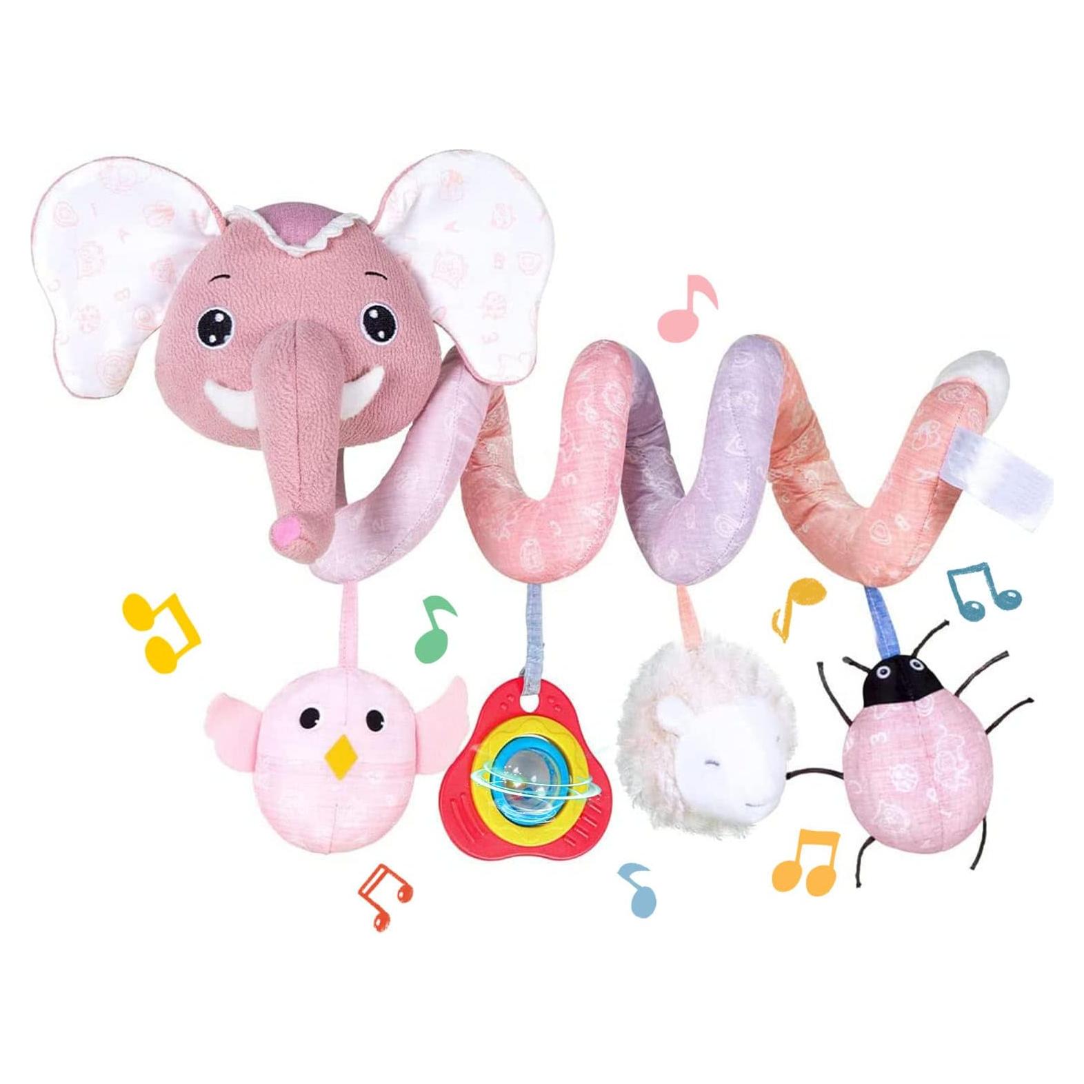 Juguetes para Silla de Auto Koty Elefante Rosa 0-12 Meses