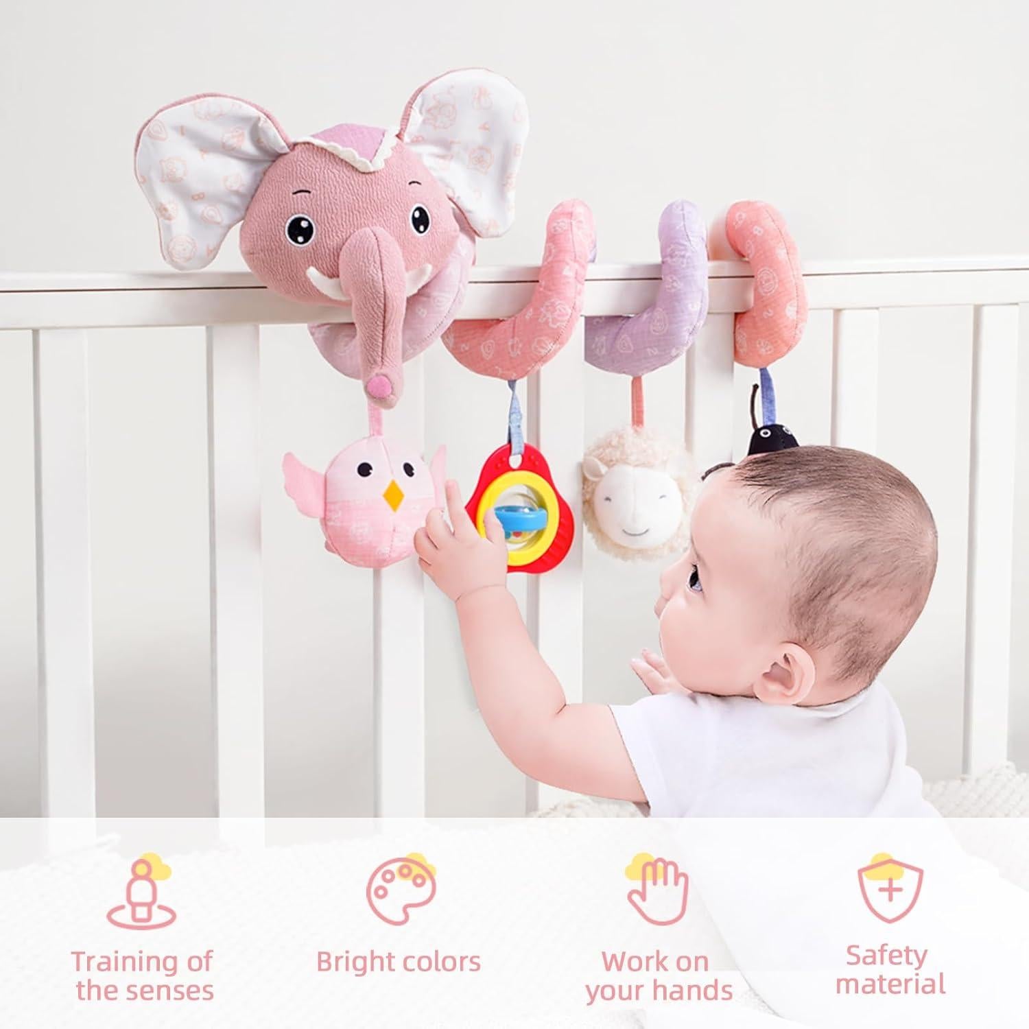 Juguetes para Silla de Auto Koty Elefante Rosa 0-12 Meses