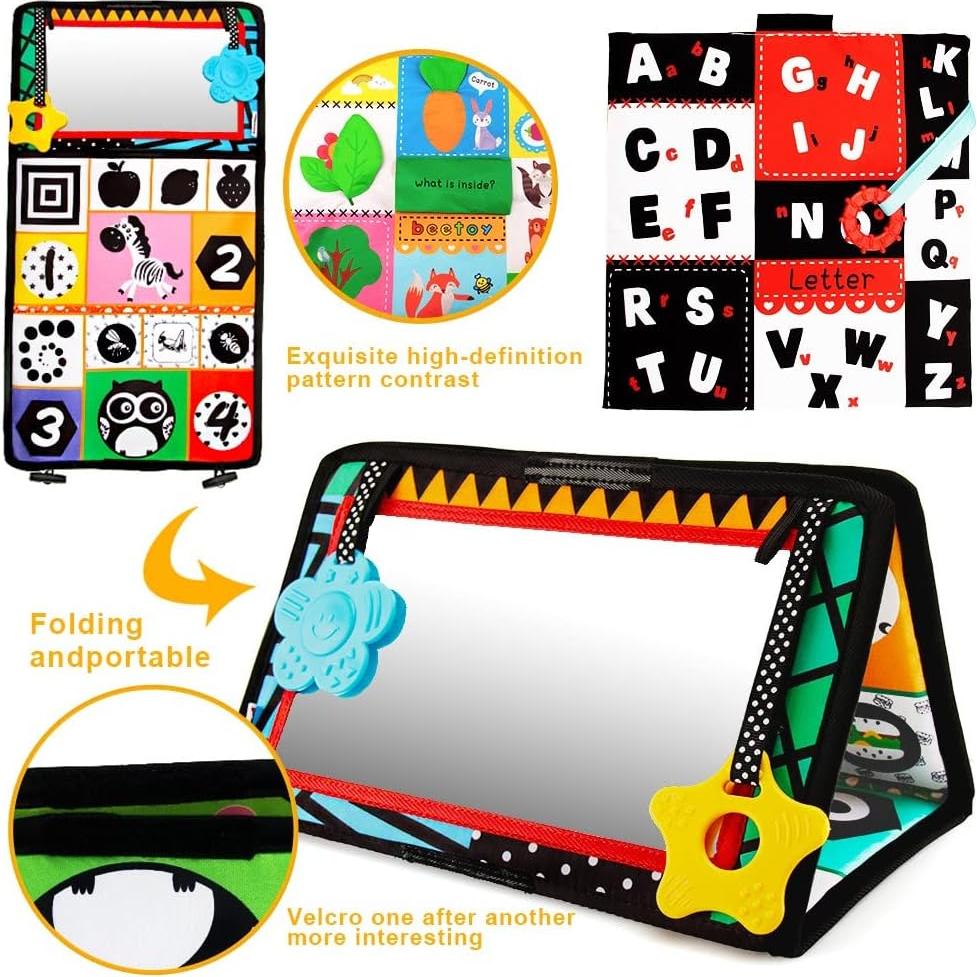 Espejo de Barriga para Bebés Beetoy 3D Blanco y Negro