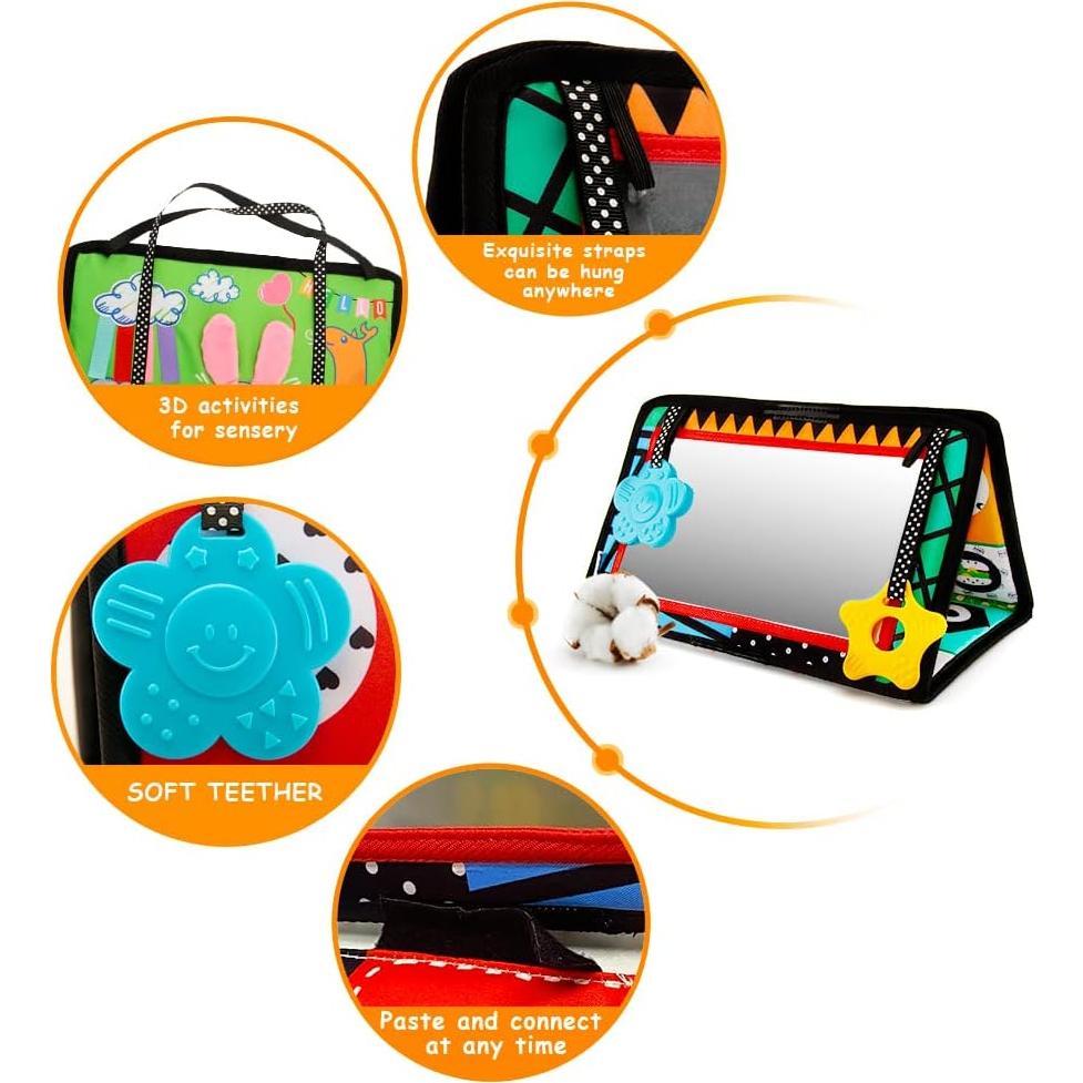 Espejo de Barriga para Bebés Beetoy 3D Blanco y Negro