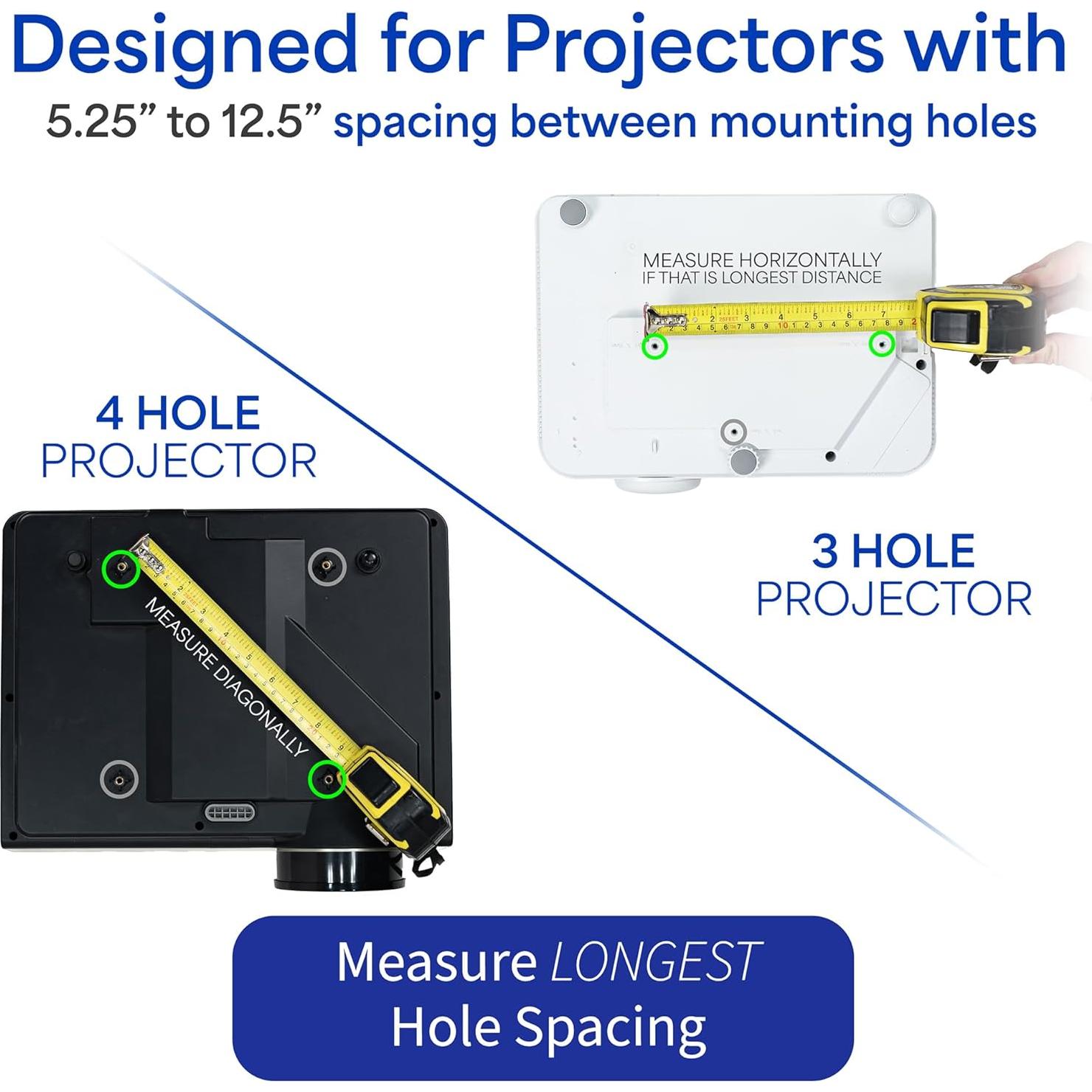 Soporte de Proyector de Techo VIVO MOUNT-VP02B Ajustable 13.6 kg