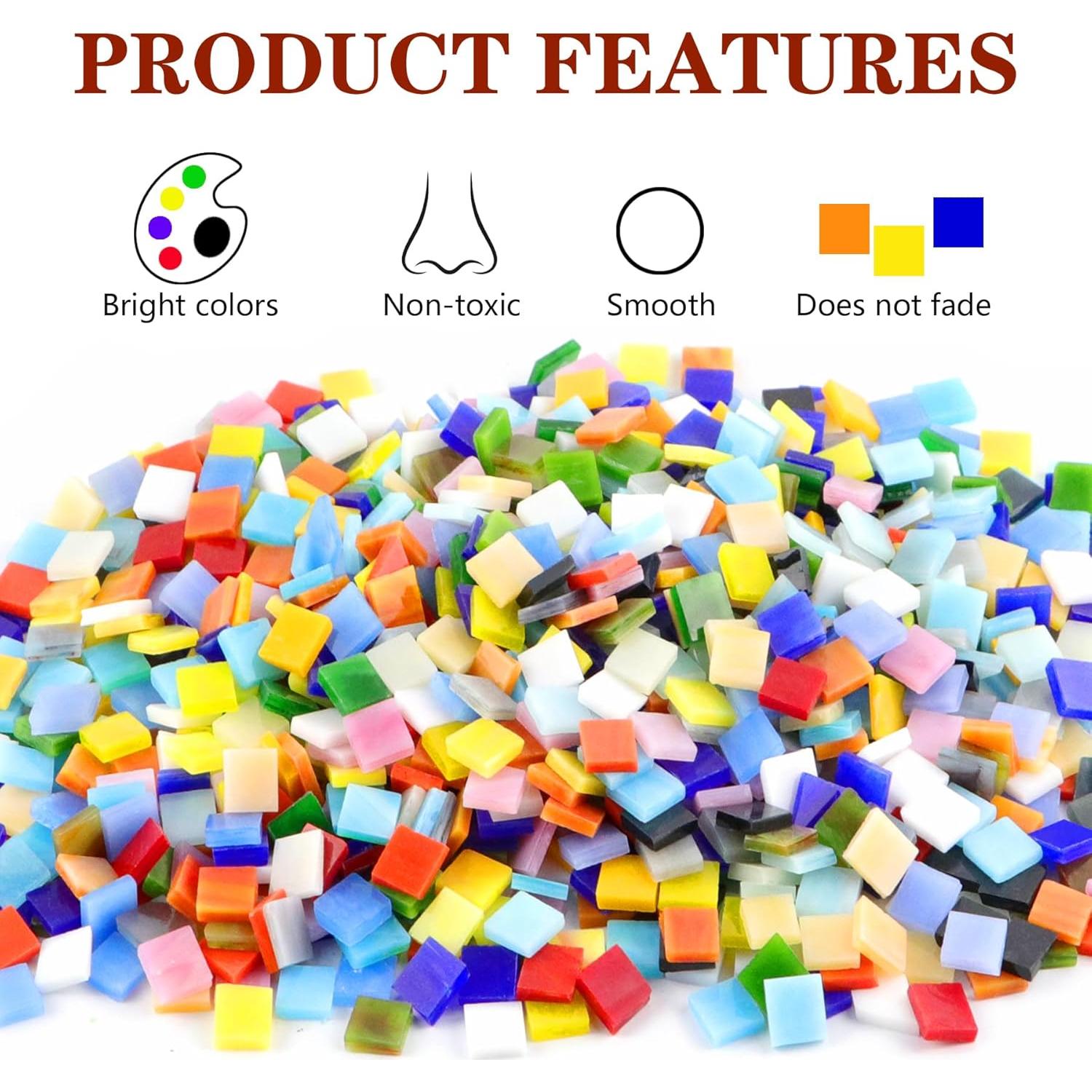 1000 Piezas Azulejos de Mosaico de Vidrio Csdtylh Cuadrados