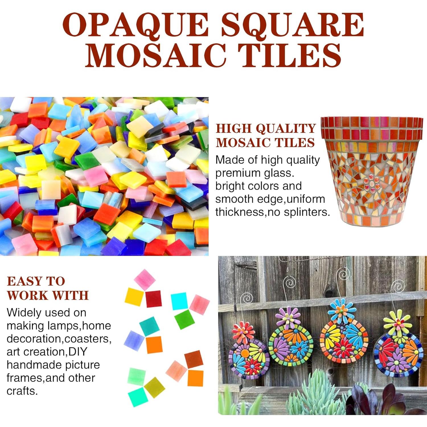 1000 Piezas Azulejos de Mosaico de Vidrio Csdtylh Cuadrados