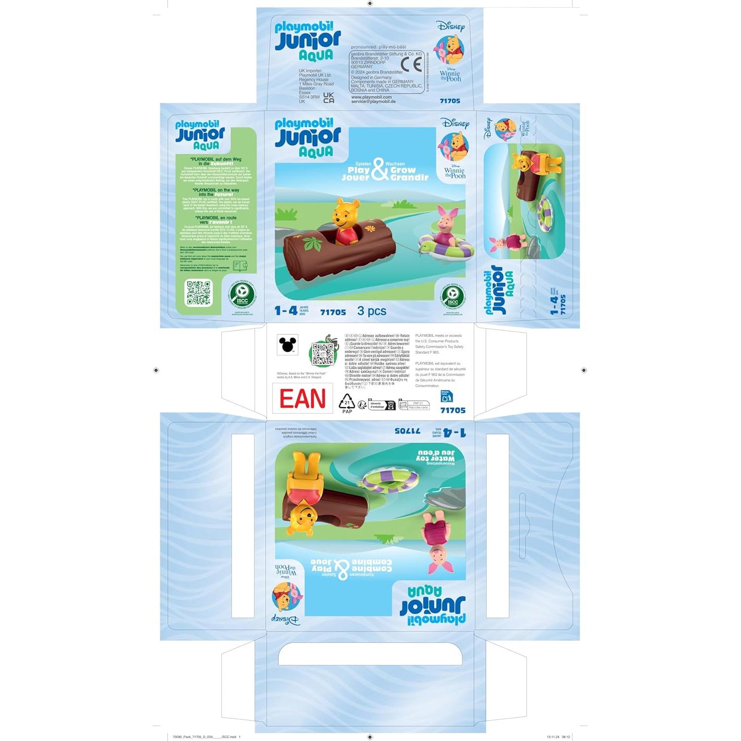 PLAYMOBIL Junior Aventura Acuática Winnie Pooh 3 Piezas