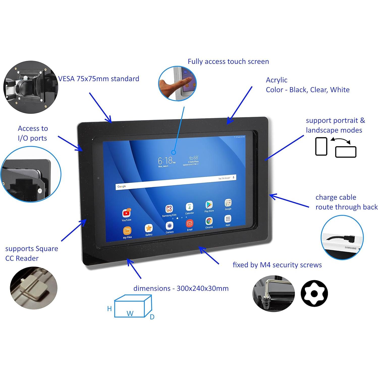 Enclosure Acrílico Antirrobo TABcare para Galaxy TAB A7 10.4