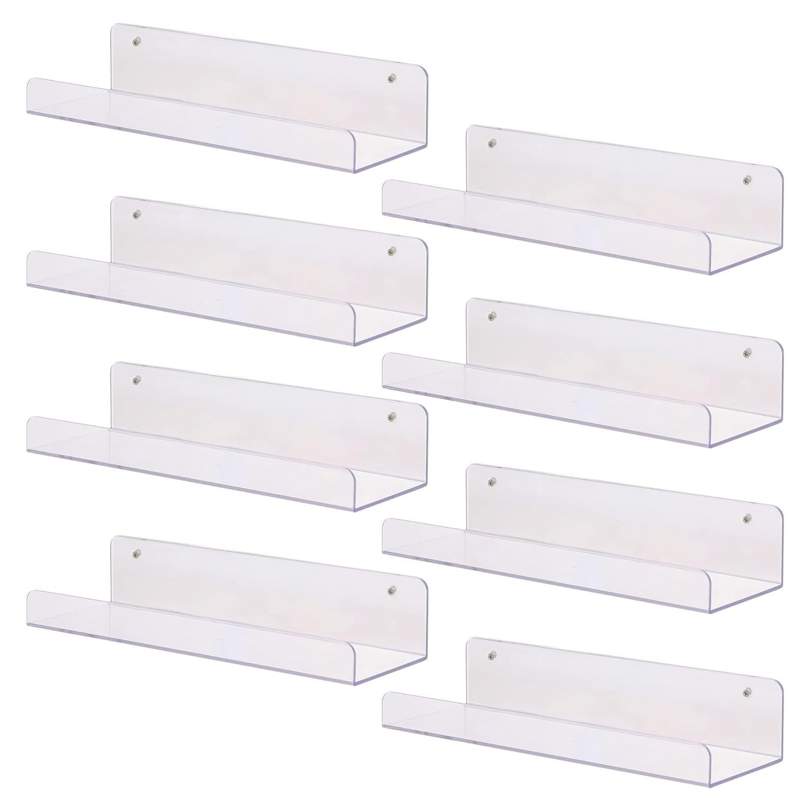 Estante Flotante Sooyee 8 Piezas Acrílico Transparente 38.1x12.1 cm