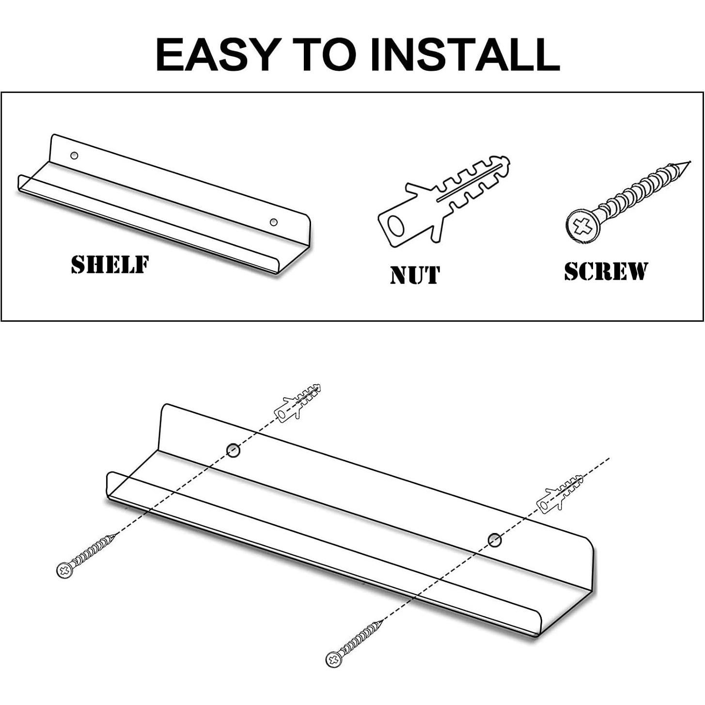 Estante Flotante Sooyee 8 Piezas Acrílico Transparente 38.1x12.1 cm
