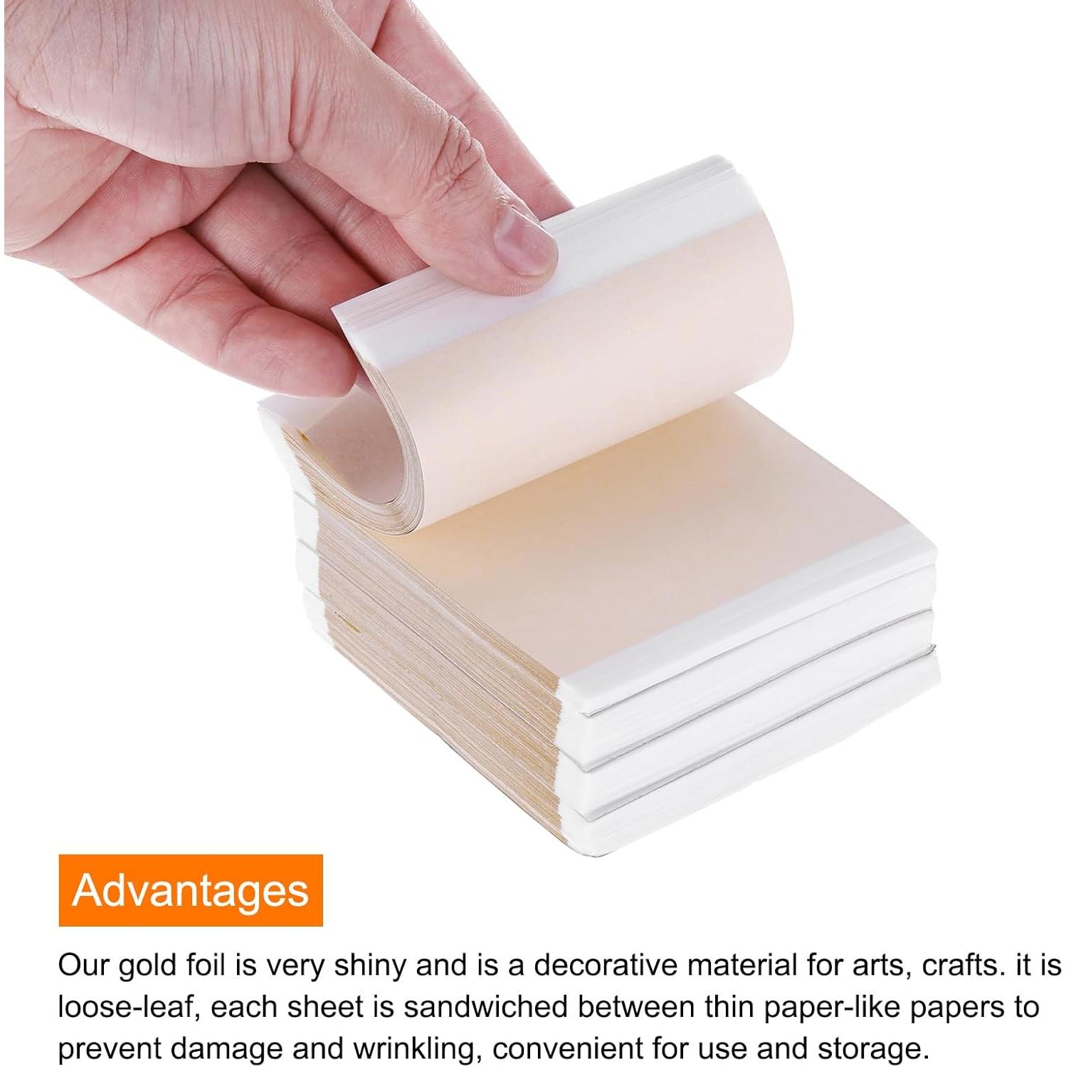 Hojas de Foil de Oro Imitación MECCANIXITY 100 Pcs 14x14cm