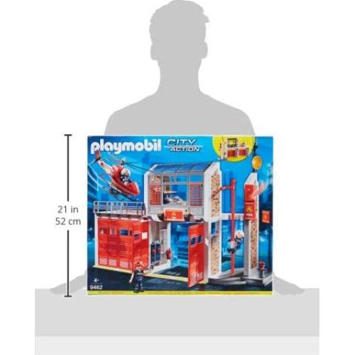 Estación de Bomberos Playmobil 9462 con Helicóptero y Accesorios