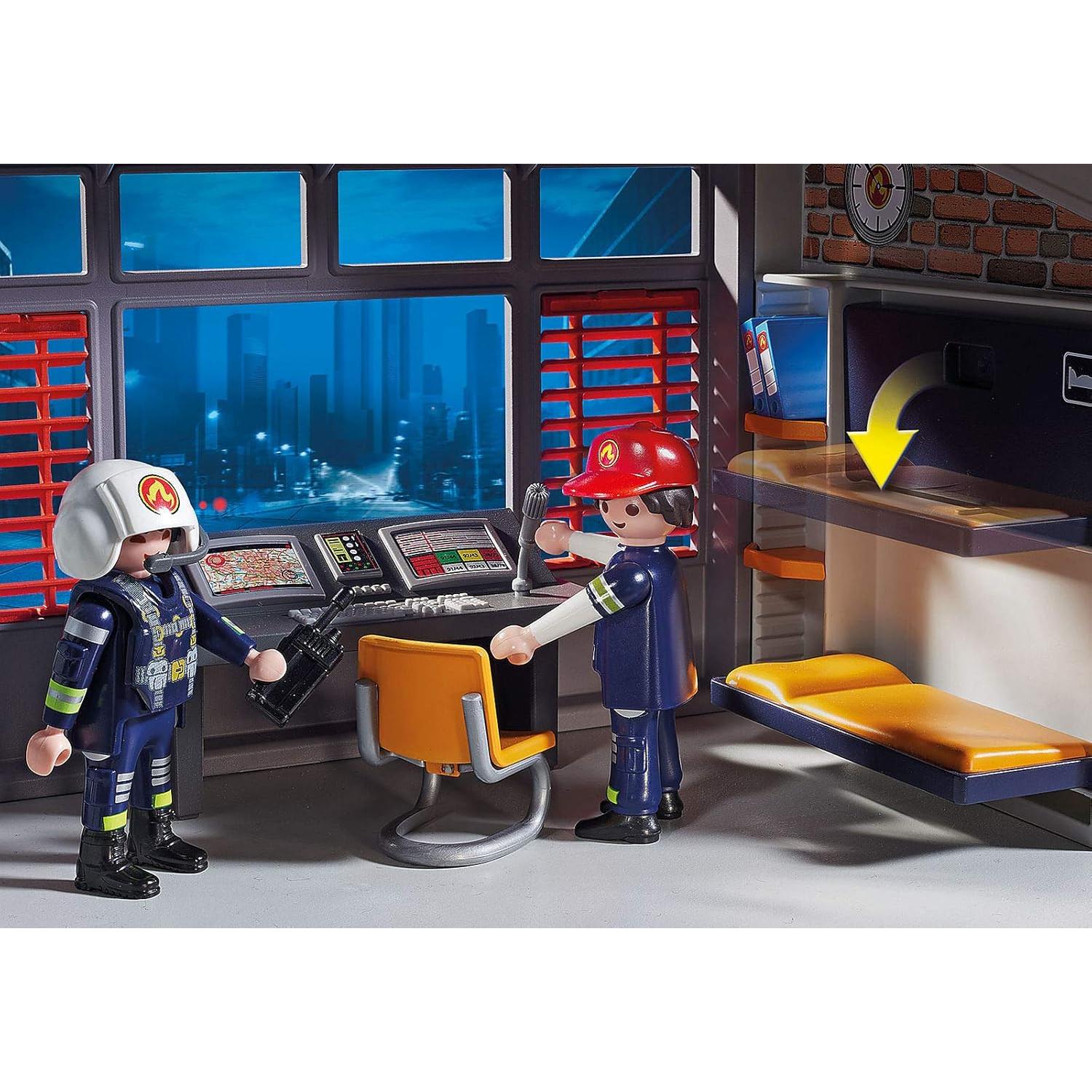 Estación de Bomberos Playmobil 9462 con Helicóptero y Accesorios