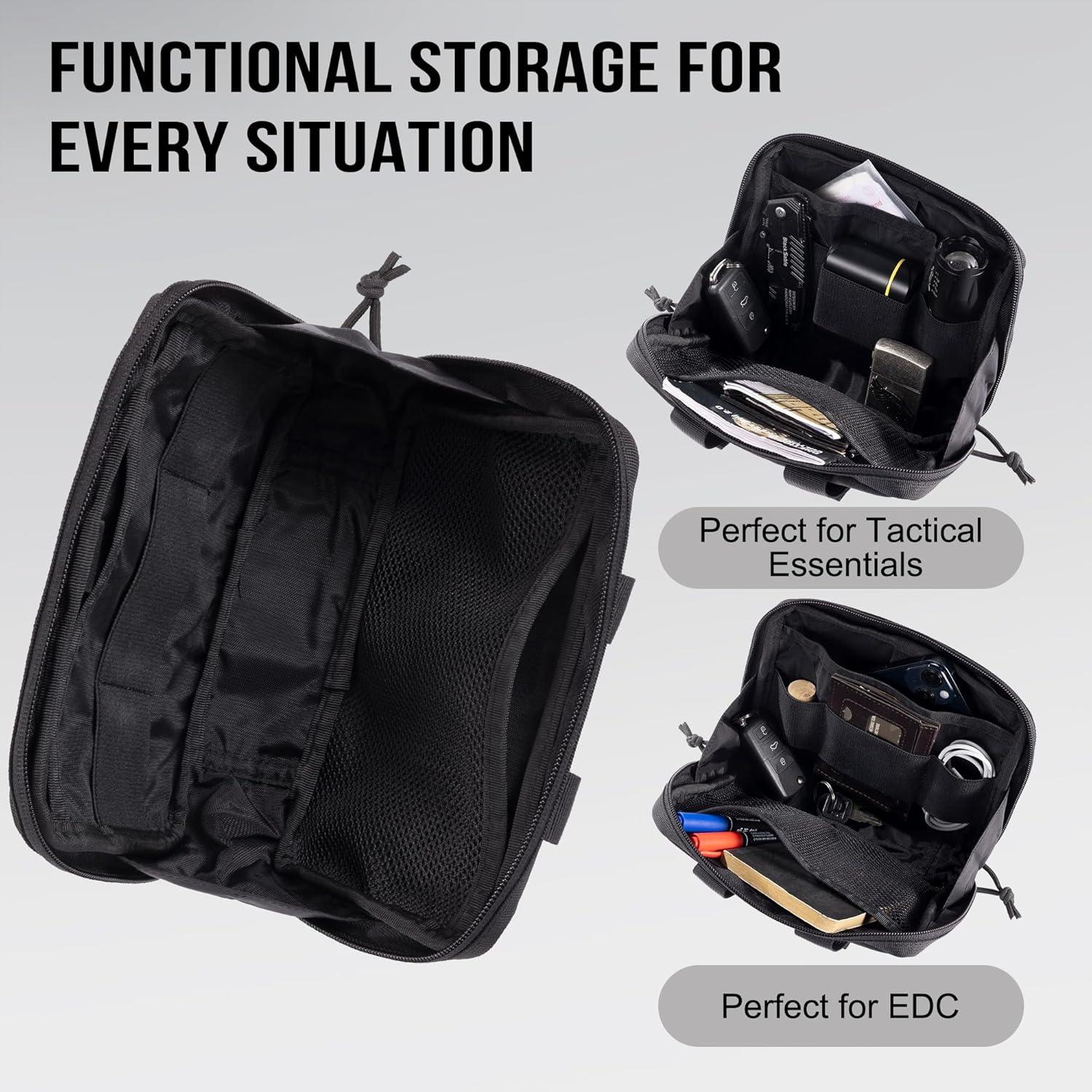 Bolsa Administrativa MOLLE OneTigris 19x12.7x5cm Nylon Negro