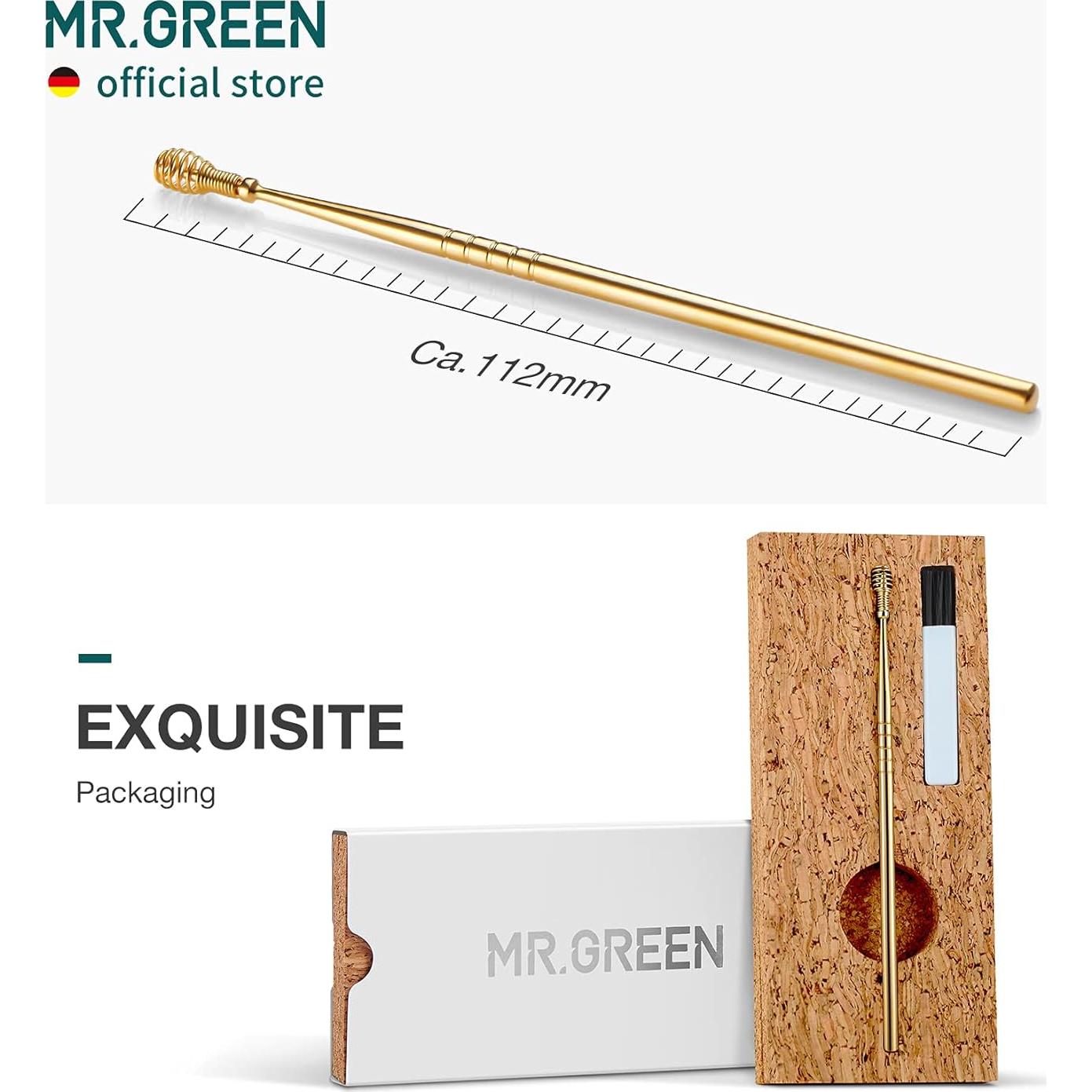 Limpiador de Oídos Espiral MR.GREEN Acero Inoxidable Dorado