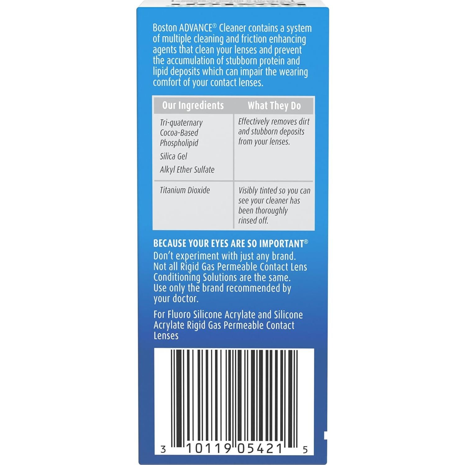 Boston ADVANCE Limpiador de Lentes RGP 29.57 ml - Paso 1