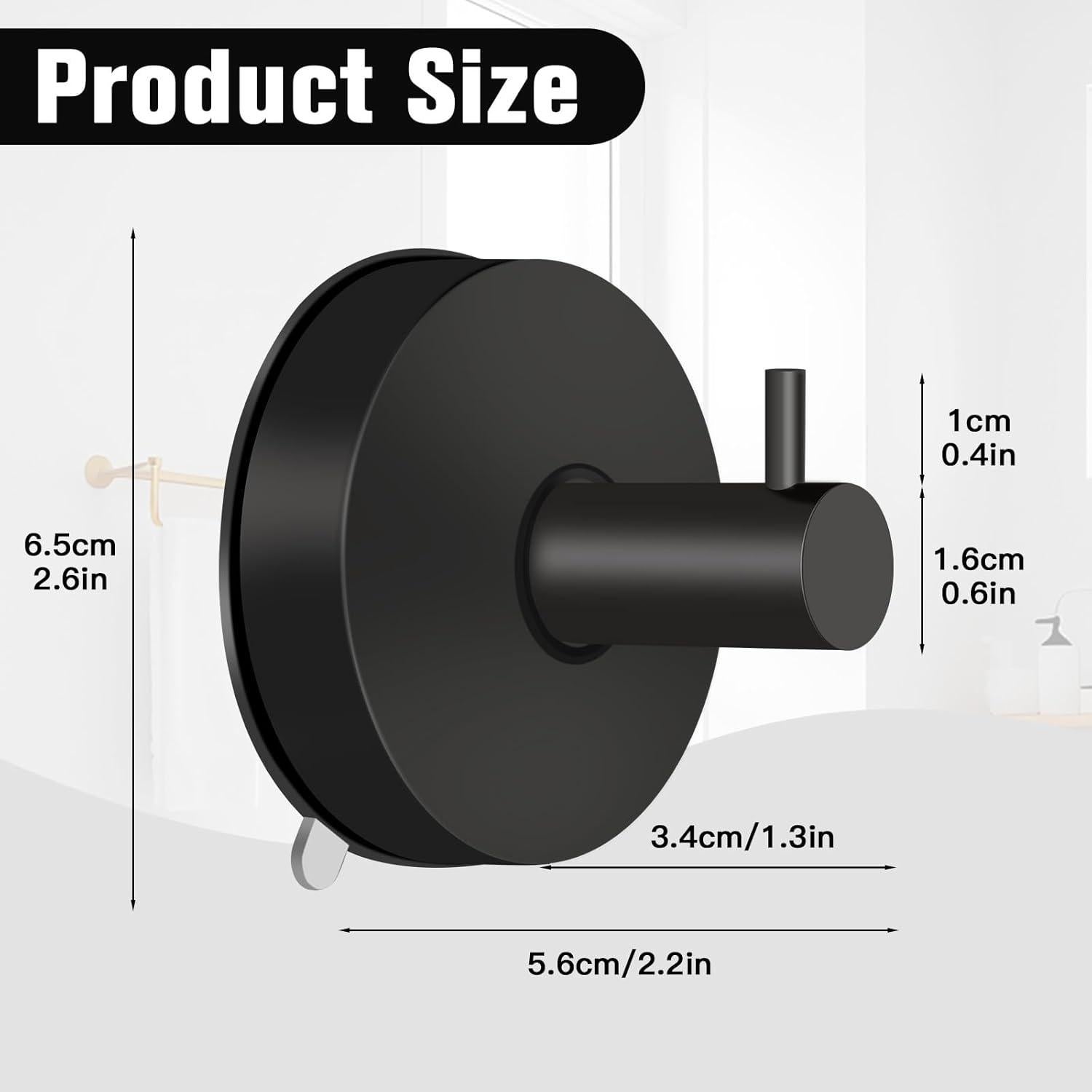 Ganchos de Ventosa Dntorx 2 Piezas Acero Inoxidable Negro