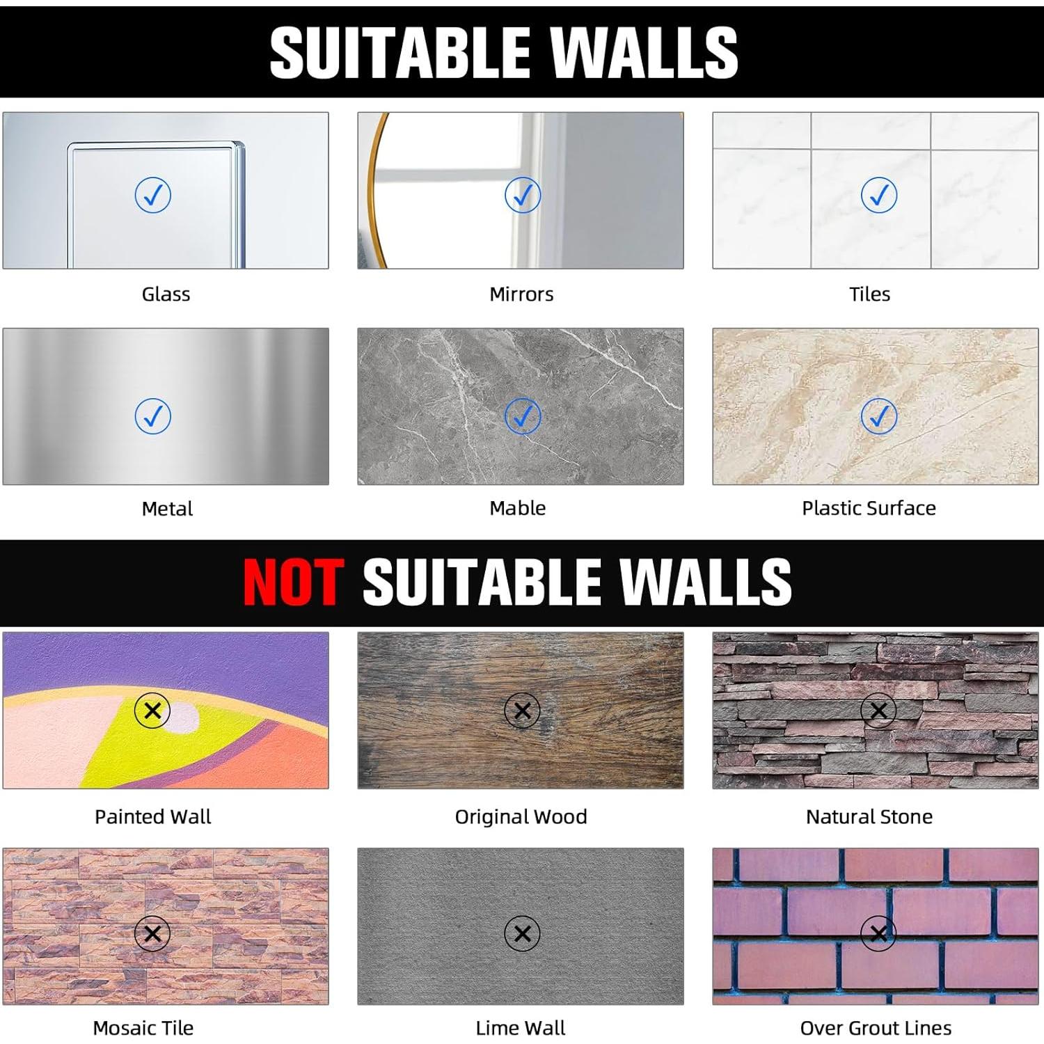 Ganchos de Ventosa Dntorx 2 Piezas Acero Inoxidable Negro