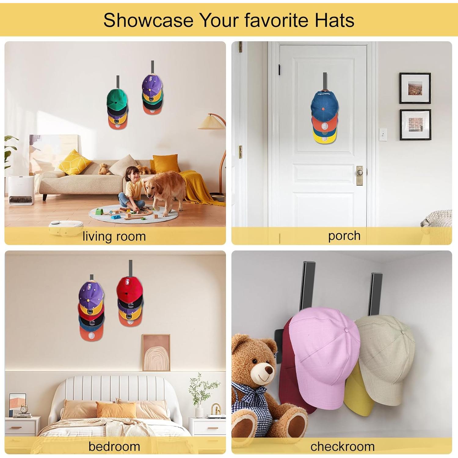 Organizador de Gorras de Béisbol MSKEI, Montaje en Pared, 2 Piezas