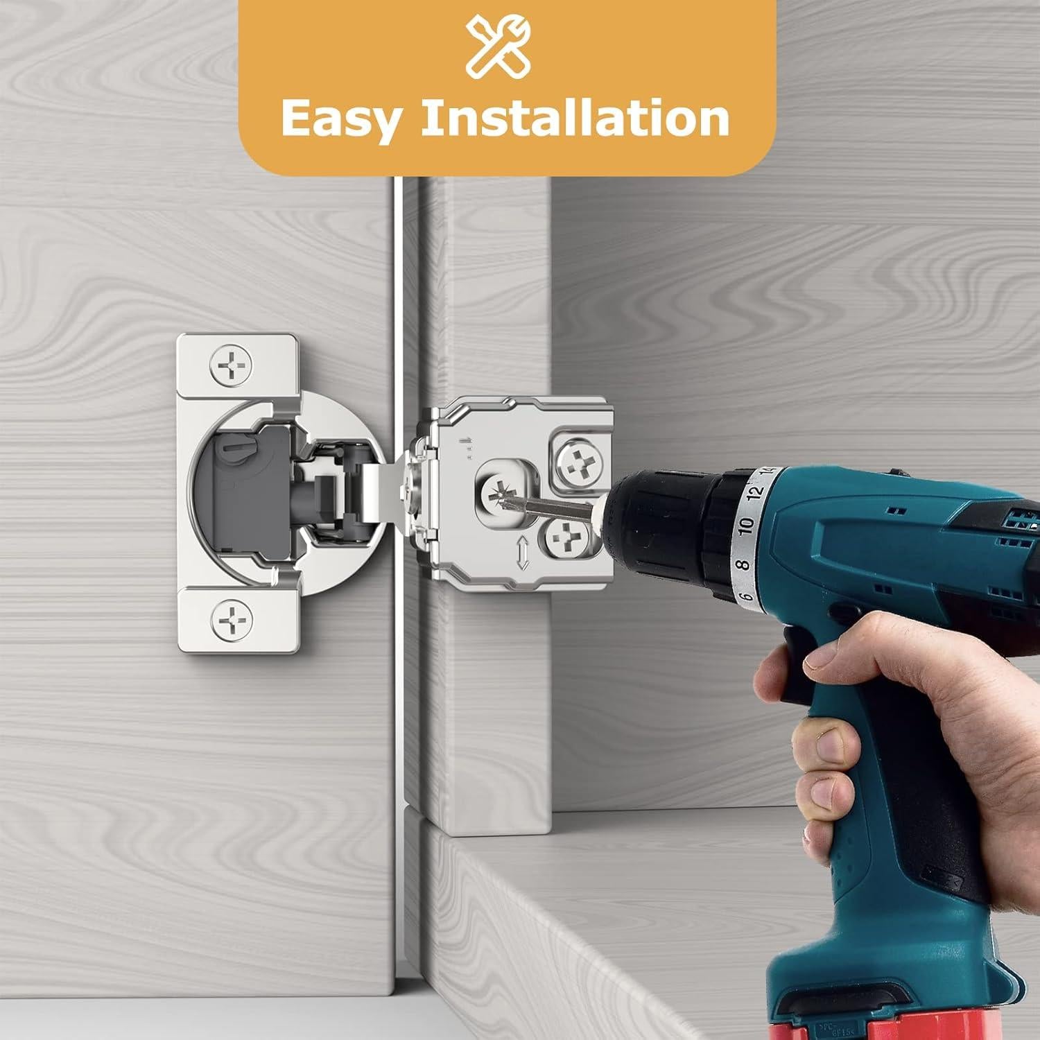 Bisagras de Gabinete Cierre Suave 1" FURNIWARE 10 Piezas