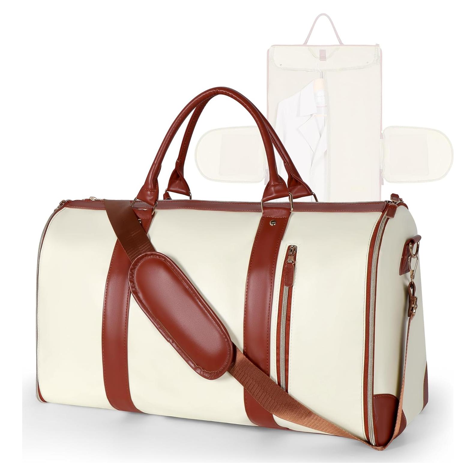 Bolsa de Viaje Duffle Geestock 2 en 1 para Mujeres Beige