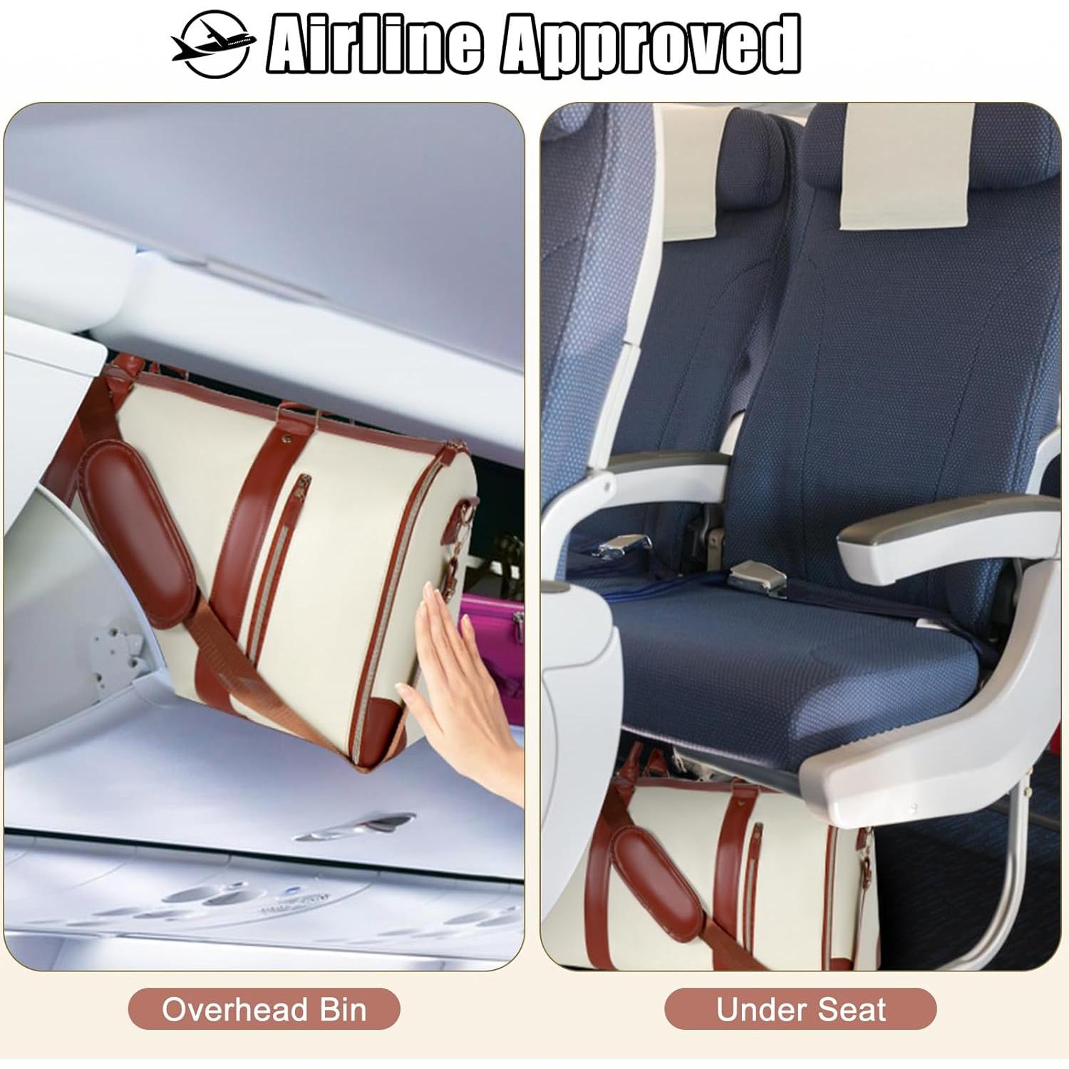 Bolsa de Viaje Duffle Geestock 2 en 1 para Mujeres Beige