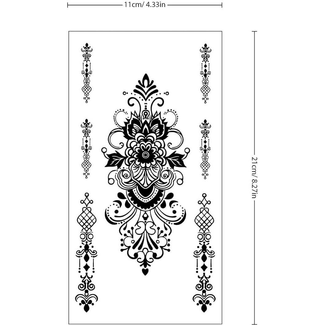 10 Hojas Tatuajes Temporales Henna Negra FUNTATTOO