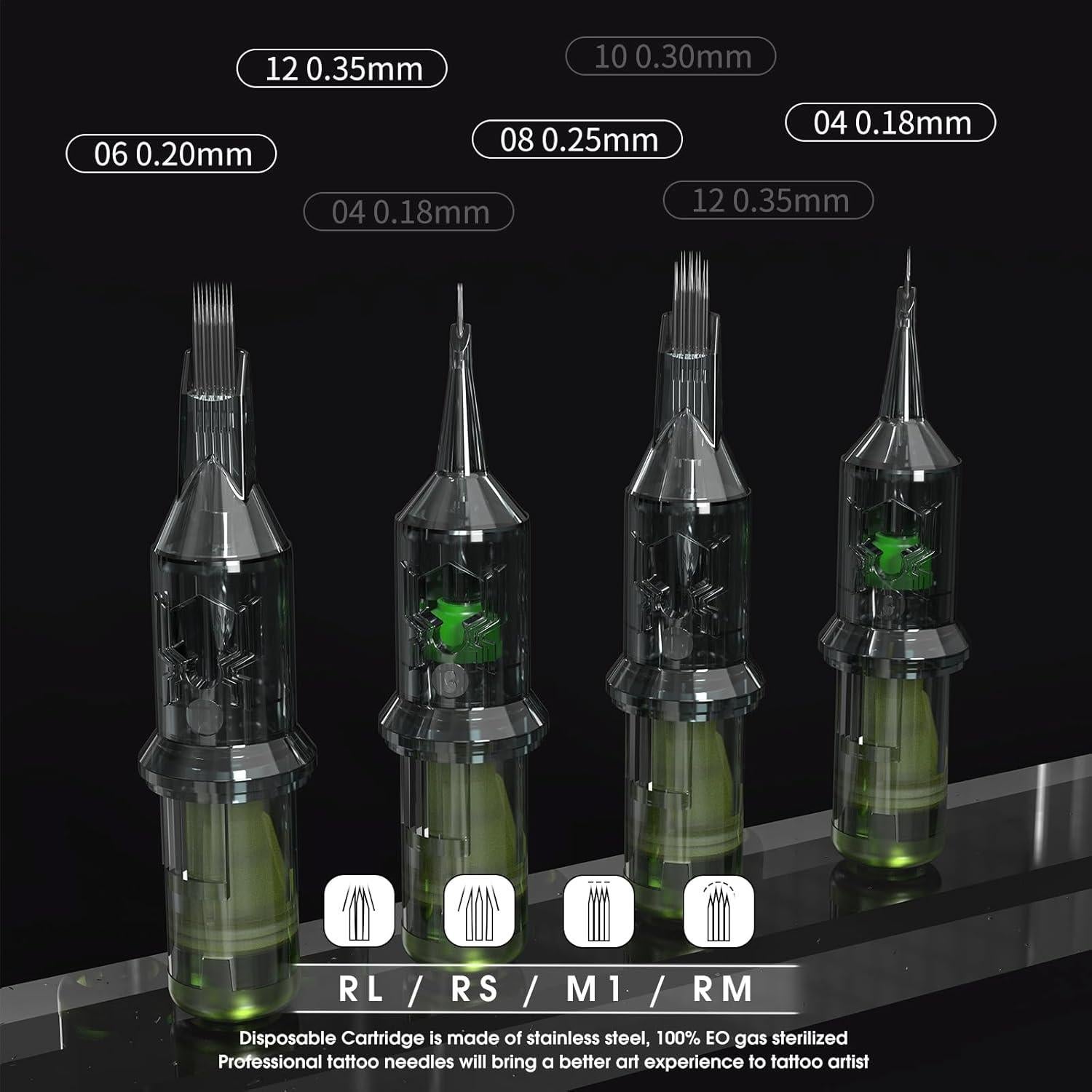 Agujas de Cartucho para Tatuaje Venom 1007RL - Desechables 127g