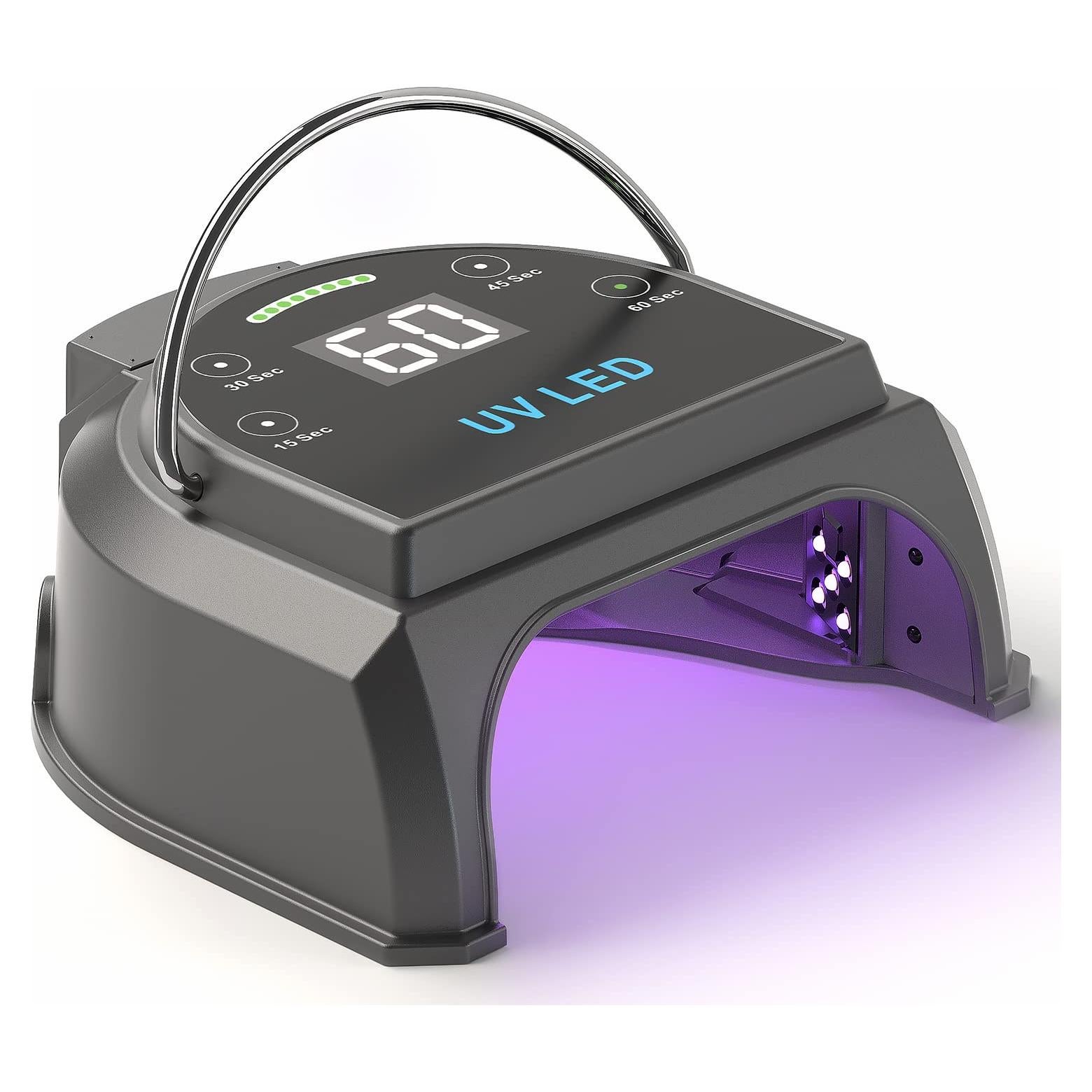 Lámpara de Uñas UV LED Gelpal 80W Inalámbrica Portátil Negra