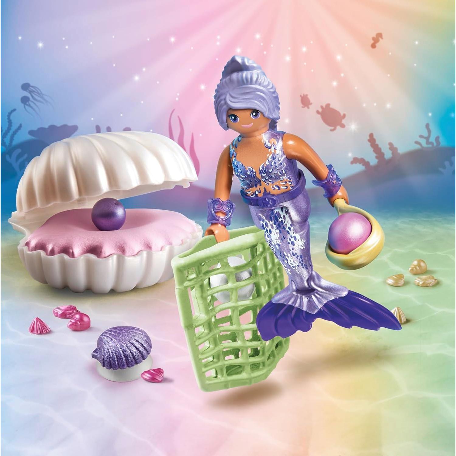 Sirena PLAYMOBIL con Concha de Perla y 20 Accesorios