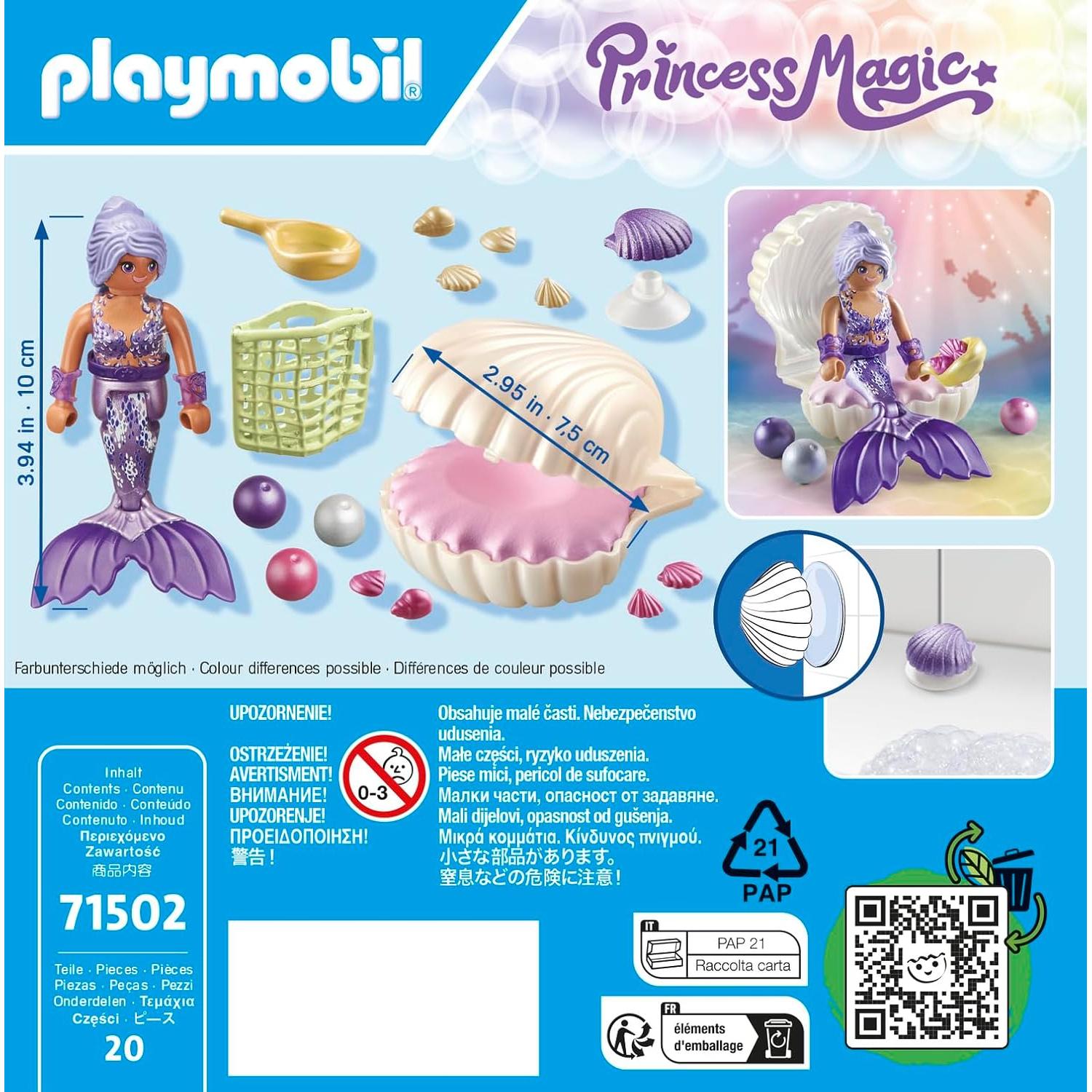 Sirena PLAYMOBIL con Concha de Perla y 20 Accesorios