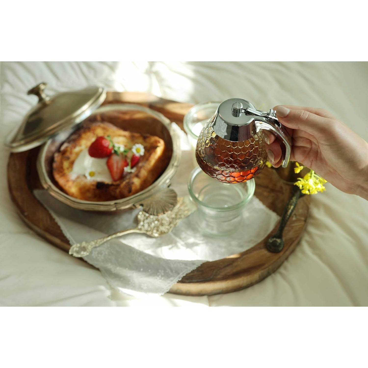 Dispensador de Miel de Vidrio PAULSWAY 236 ml con Soporte