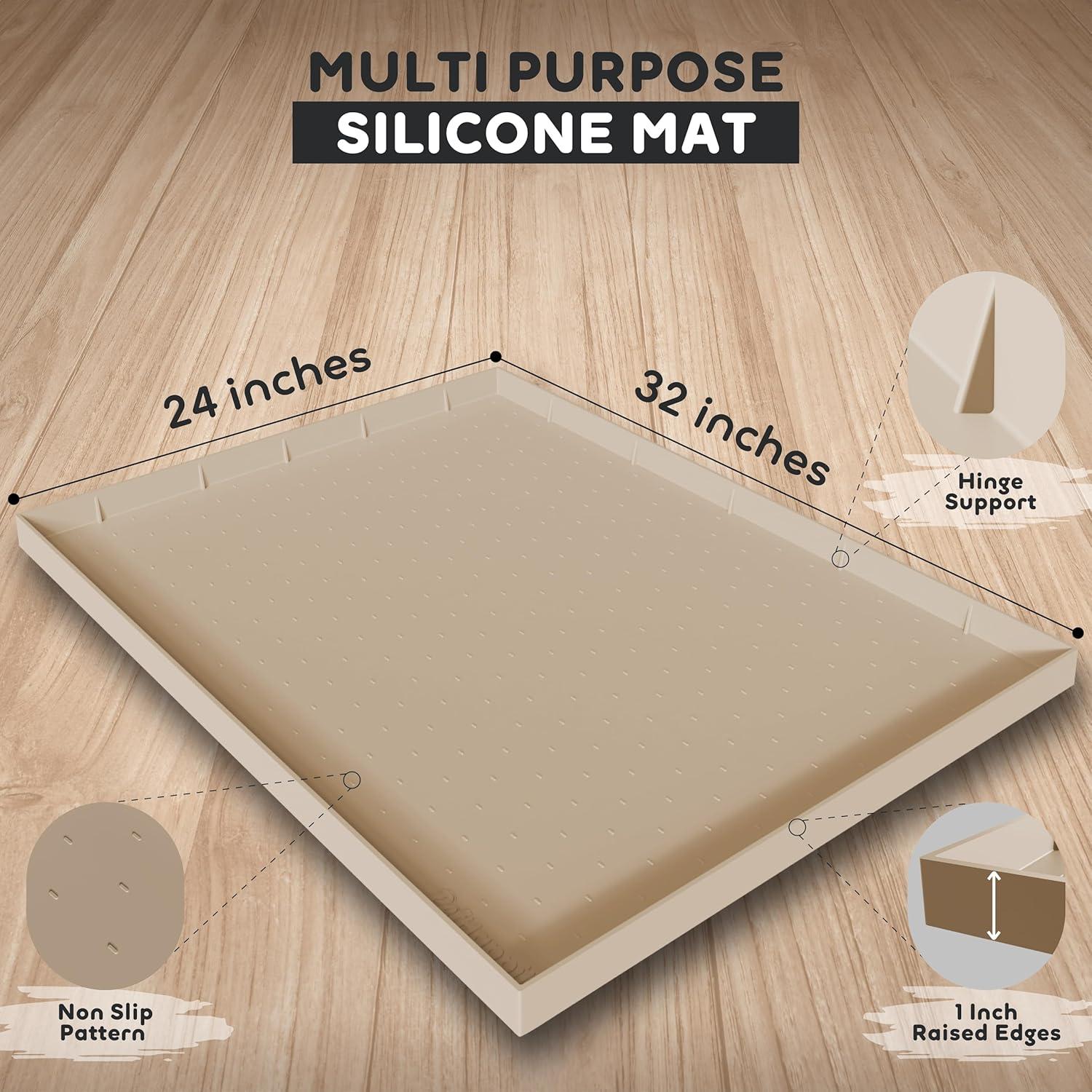 Alfombrilla para Comida de Perro PETHAPPILY XL Beige 81x61cm