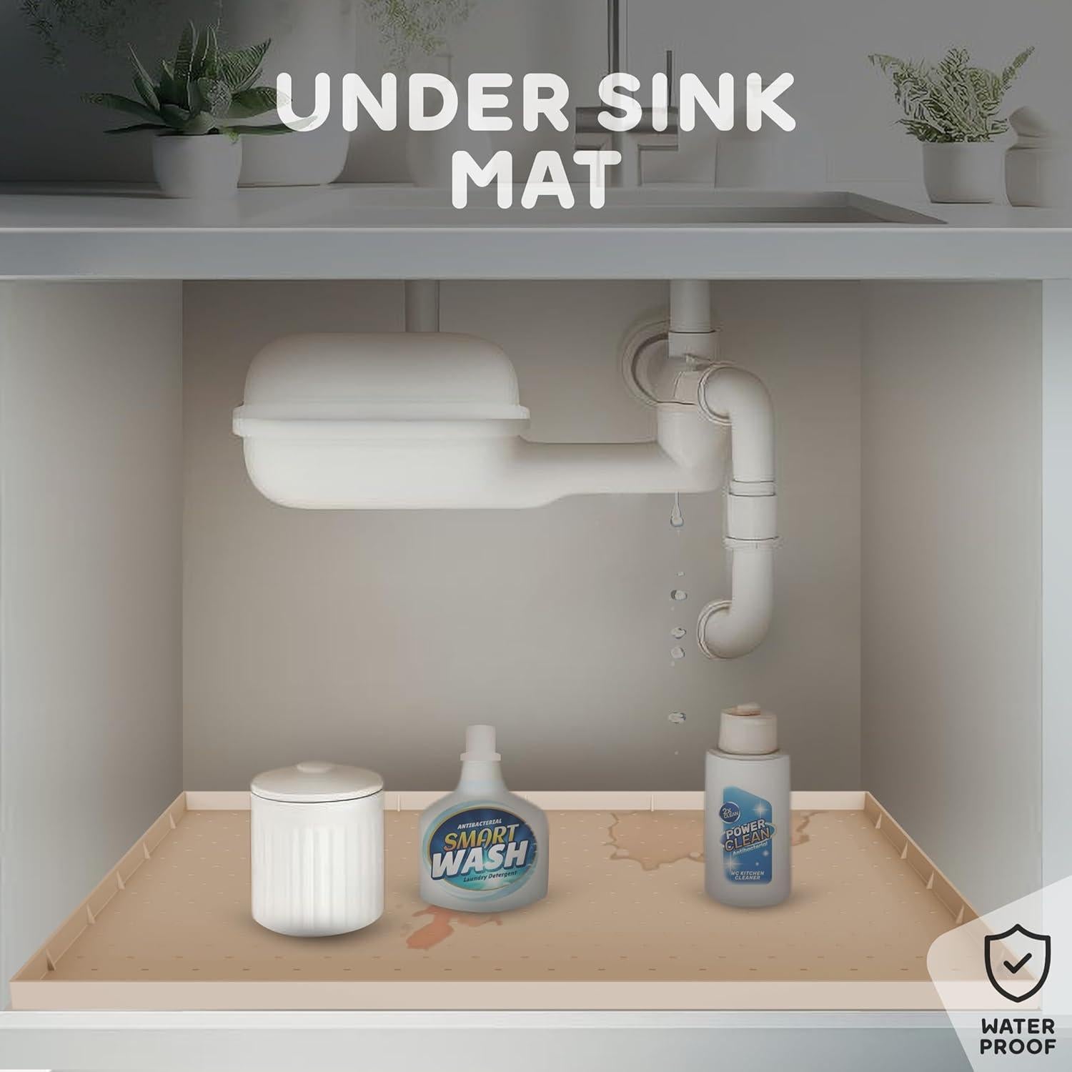 Alfombrilla para Comida de Perro PETHAPPILY XL Beige 81x61cm