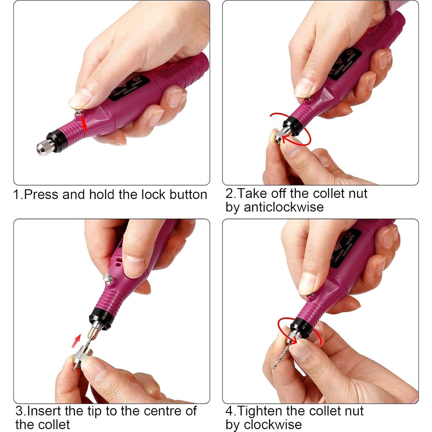 Kit de Grabado Uolor 108 Pcs Eléctrico con 82 Accesorios