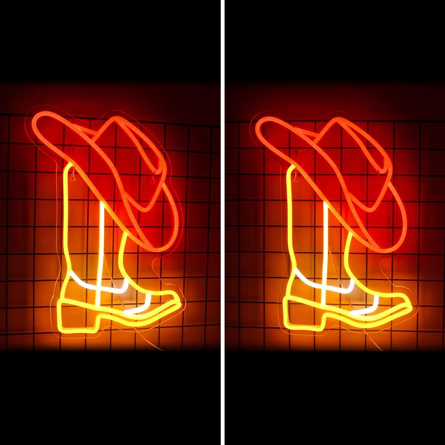 Cartel de Neón LED Horseneon Sombrero y Botas Vaquero 42x32cm