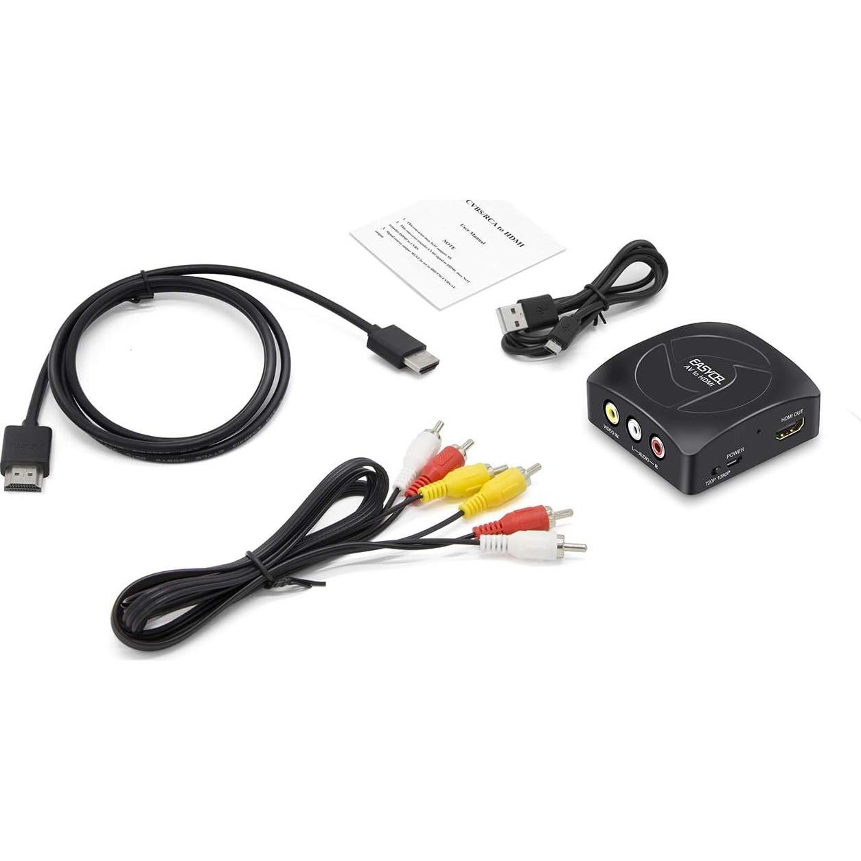 Convertidor RCA a HDMI EASYCEL 1080p con cables incluidos